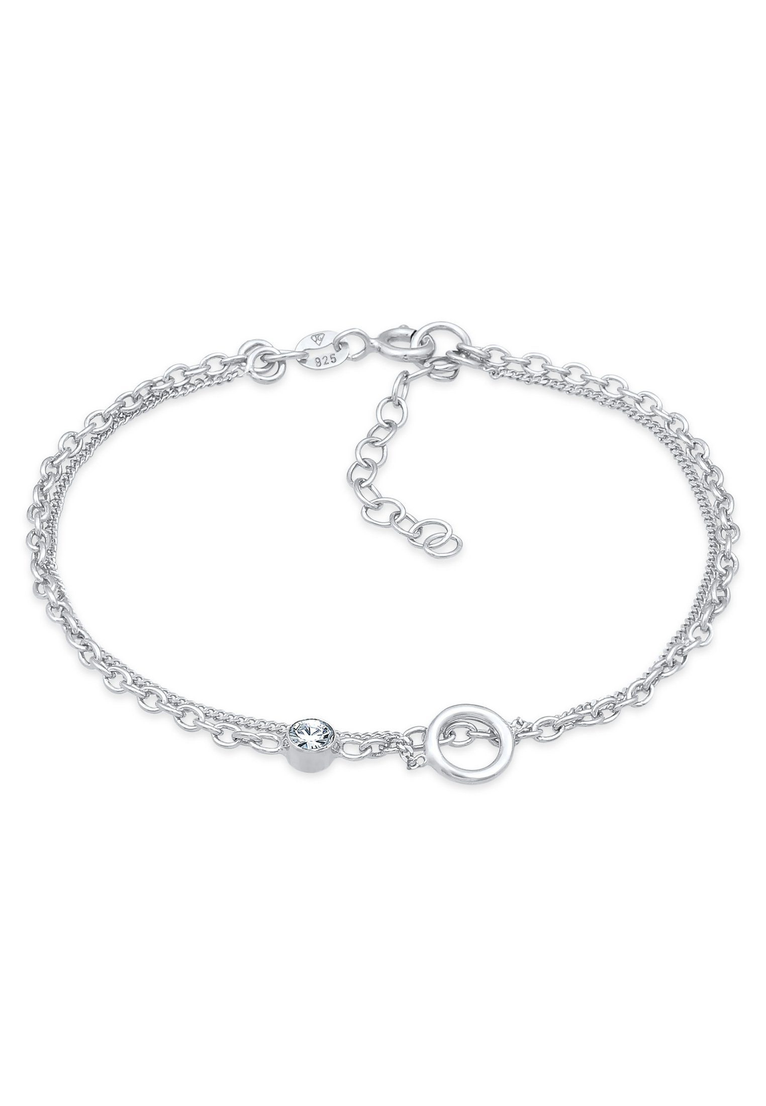 Elli Armband Layer Kristall Kreis 925 Silber