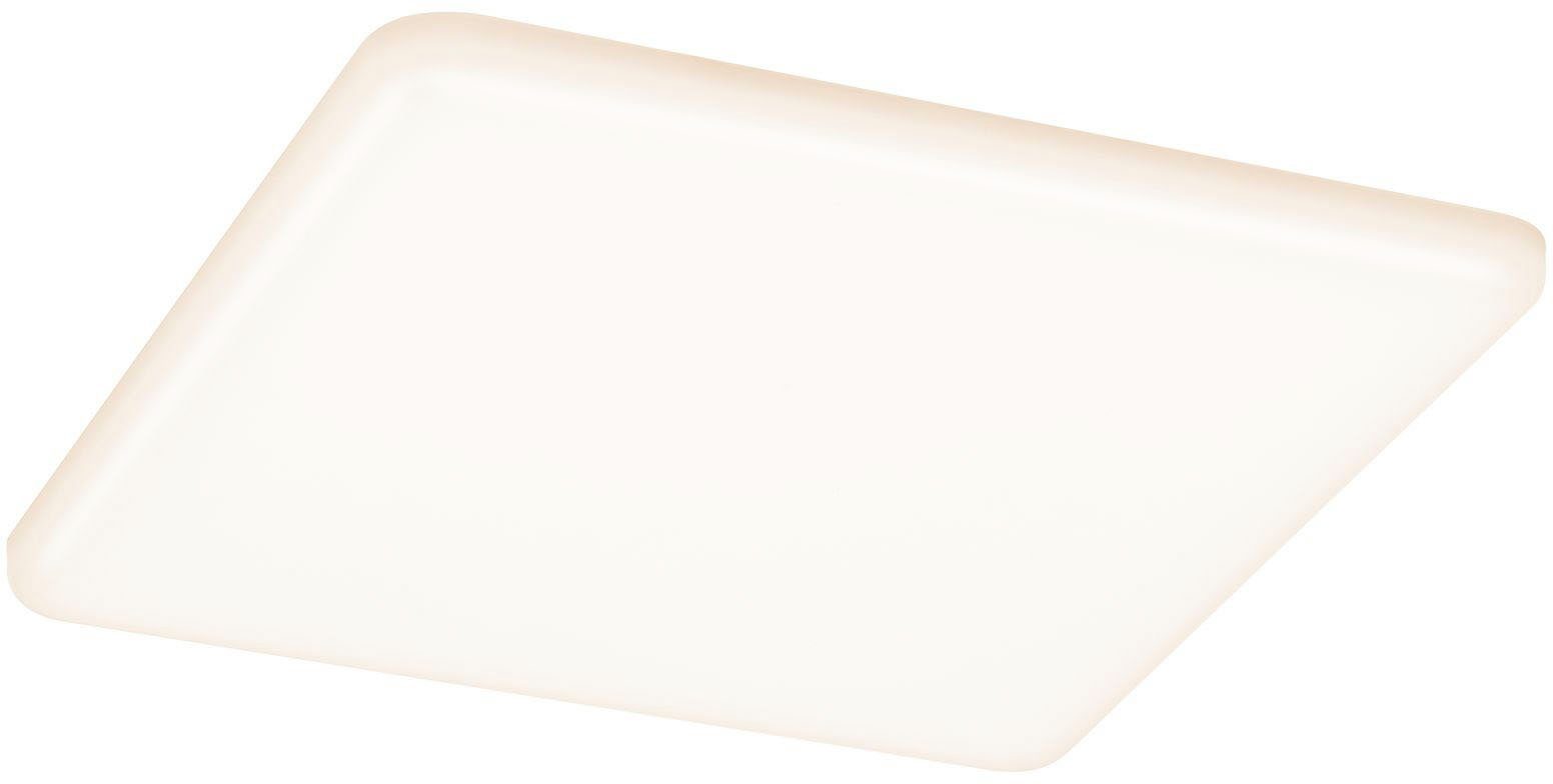 Paulmann LED Einbauleuchte Veluna VariFit IP44 3-Stufen-dimmbar eckig 185x185mm 17W 3.000K Satin, LED fest integriert, Warmweiß, LED Einbaupanel IP44 3-Stufen-dimmbar eckig 185x185mm 17W 3.000K Satin