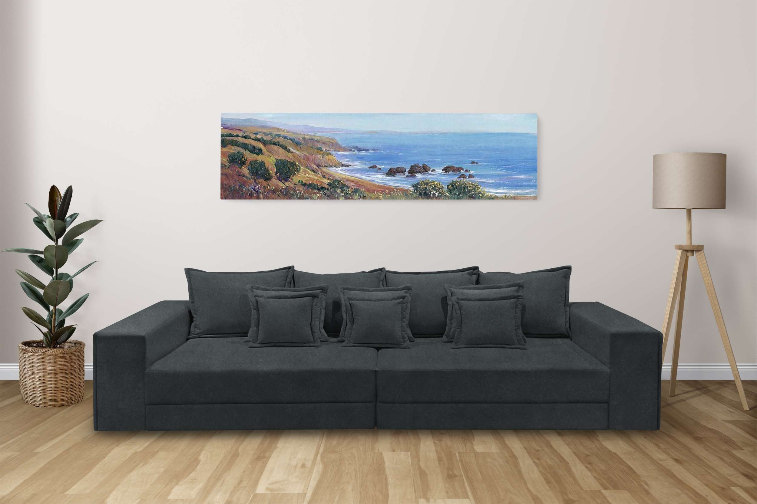 99rooms 3-Sitzer Langston, Sofa, 5-Sitzer Sofa, mit Rundumbezug, 4 Zier- und 7 Rückenkissen