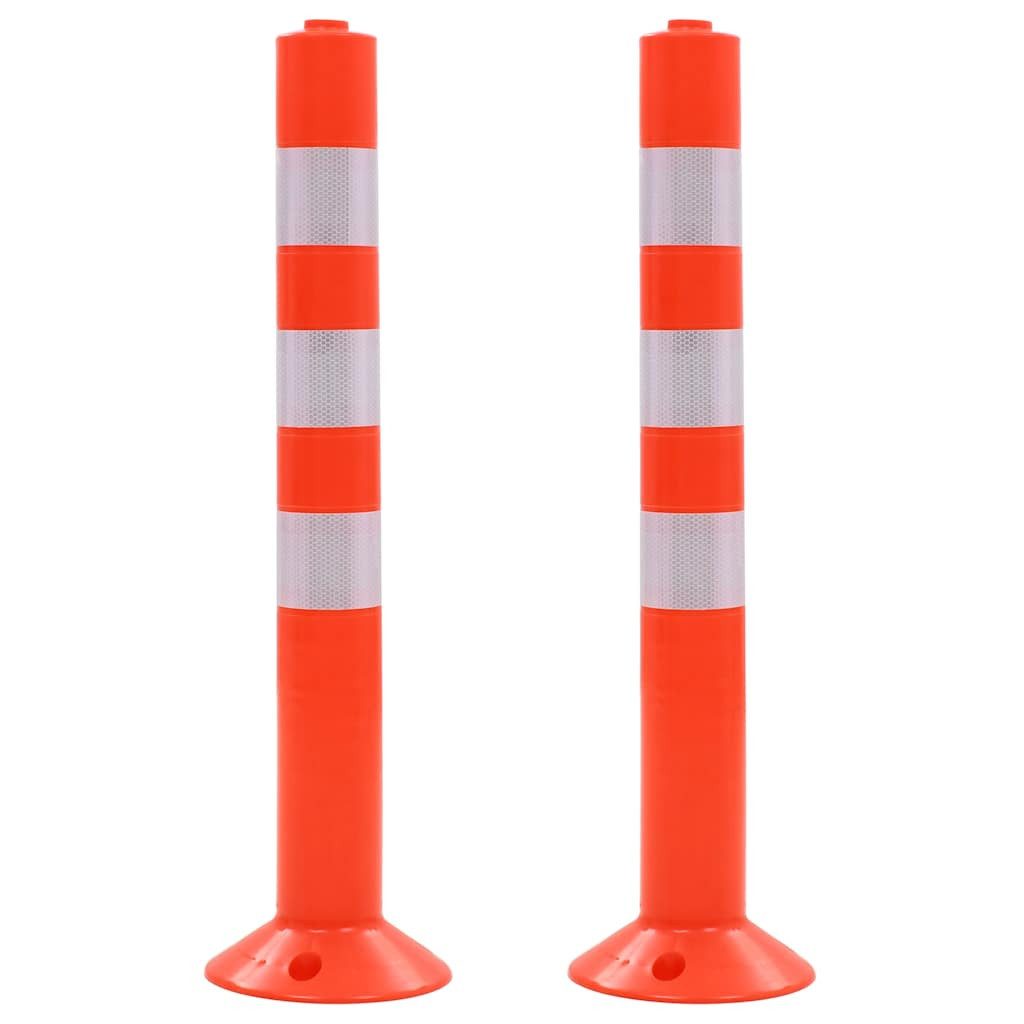 vidaXL Verkehrsschild Verkehrspoller 2 Stk. Kunststoff 75 cm, (2 St), 2x Absperrpfosten Kunststoff 75cm Parkpfosten Parkplatzsperre Poller