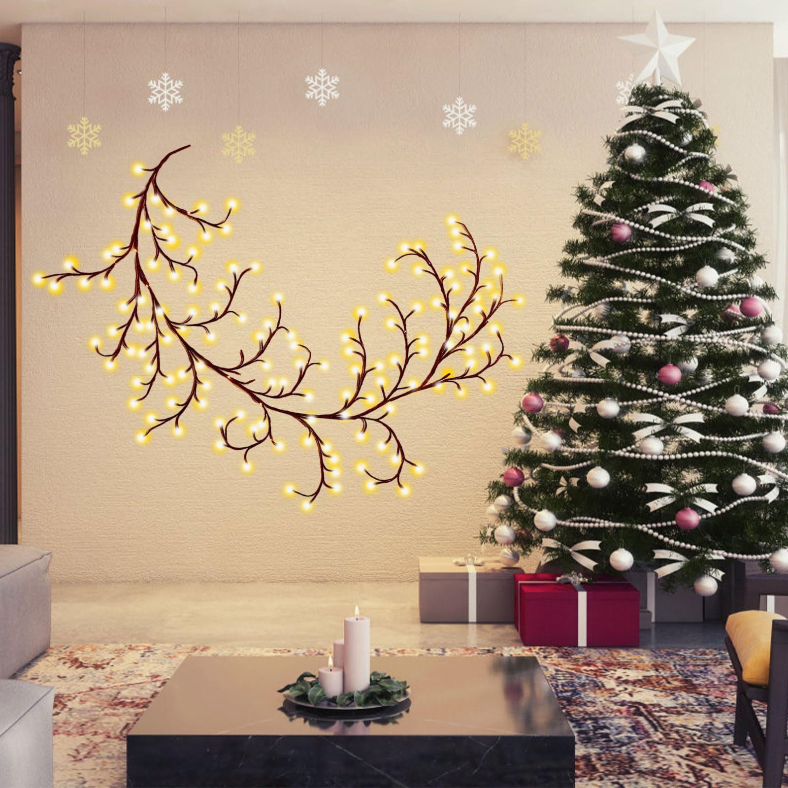 MUPOO Leuchtzweig LED-Dekolicht,1.5M LED Baum Wandleuchte,LED günstig online kaufen