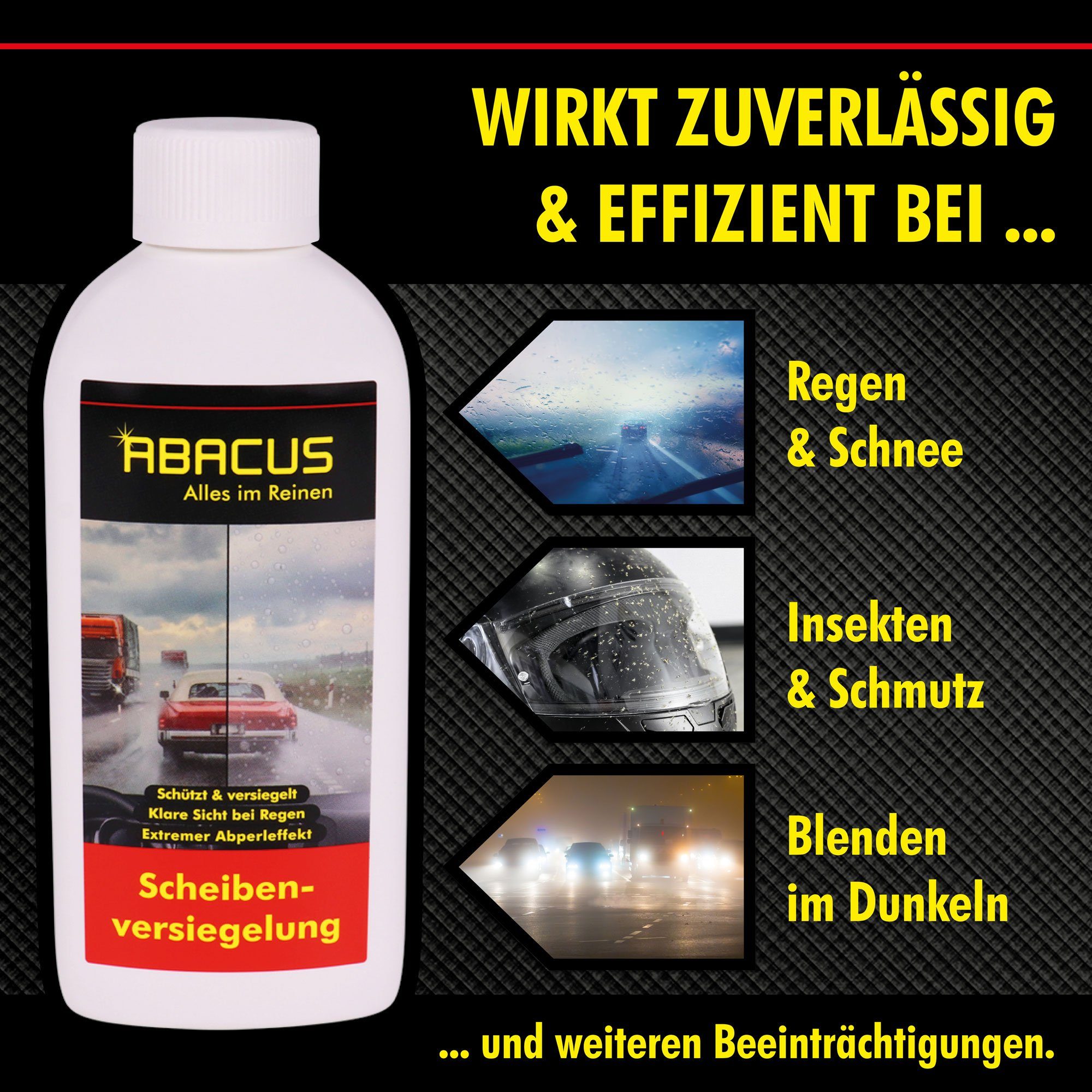 ABACUS Fleet Magic Nanoversiegelung, Glasversiegelung, Lotusversiegelung, Scheibenversiegelung (Regenabweiser mit Abperleffekt, 1 St., 1x250ml), Deutschlands bekannte Scheibenversiegelung mit Lotuseffekt