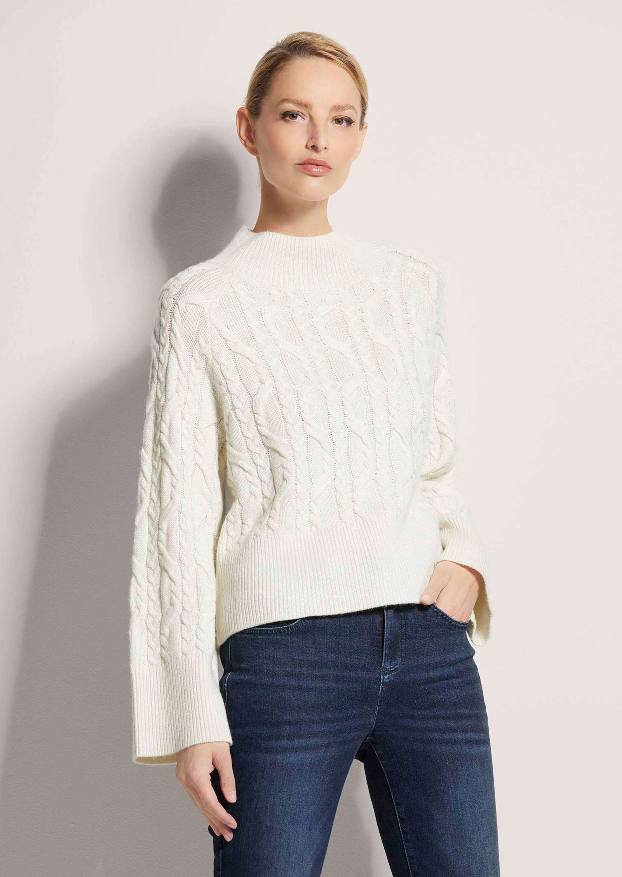 MADELEINE Strickpullover Kaschmirpullover mit Zopfmuster Wollpullover mit S günstig online kaufen