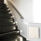 etc-shop LED Einbaustrahler, LED Wand Lampe Treppen Haus Stufen Beleuchtung Wohn Zimmer Zier Leuchte Stahl gebürstet 23106, Bild 6