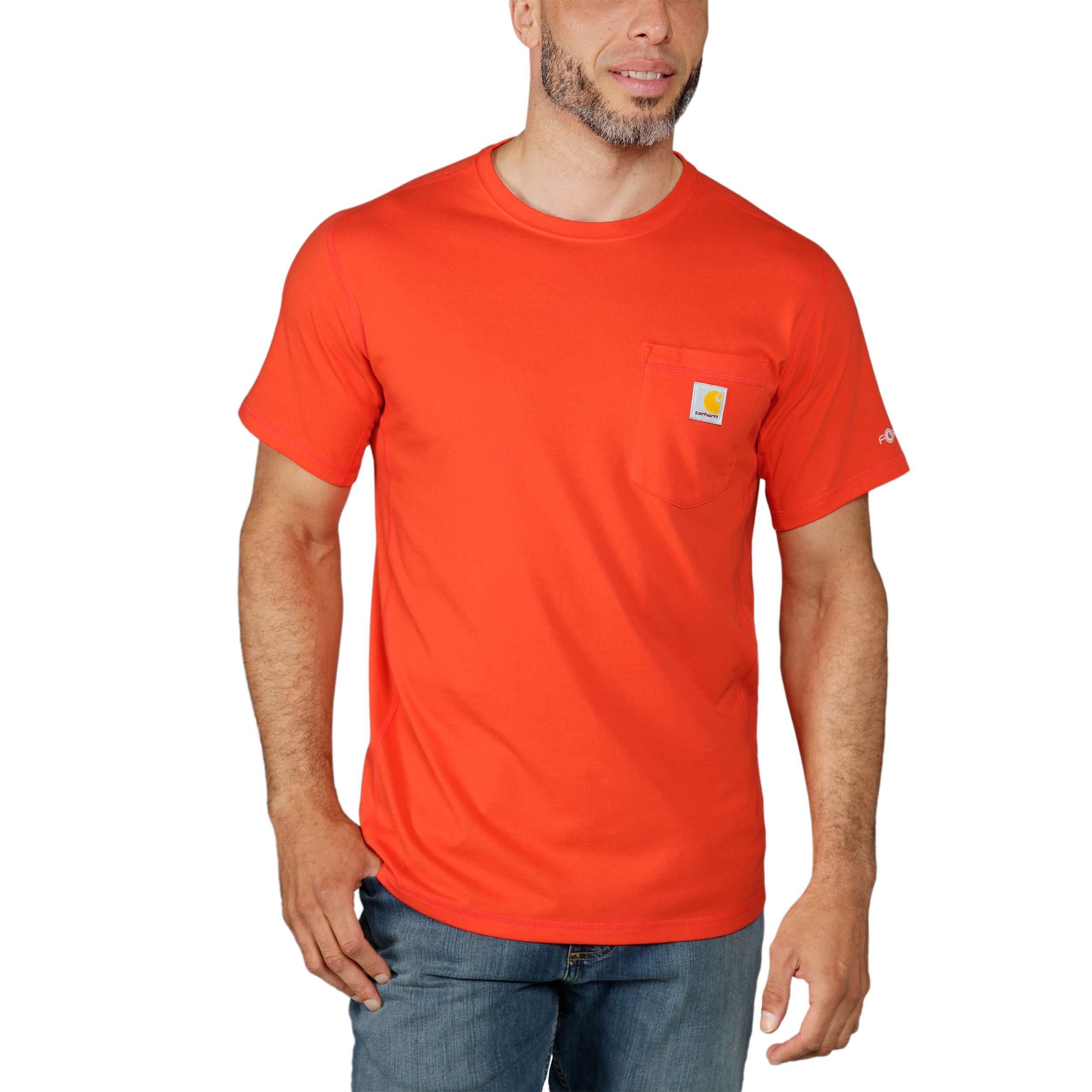 Carhartt T-Shirt Carhartt FORCE FLEX POCKET T-SHIRTS S/S 104616 (1-tlg) cherry tomato