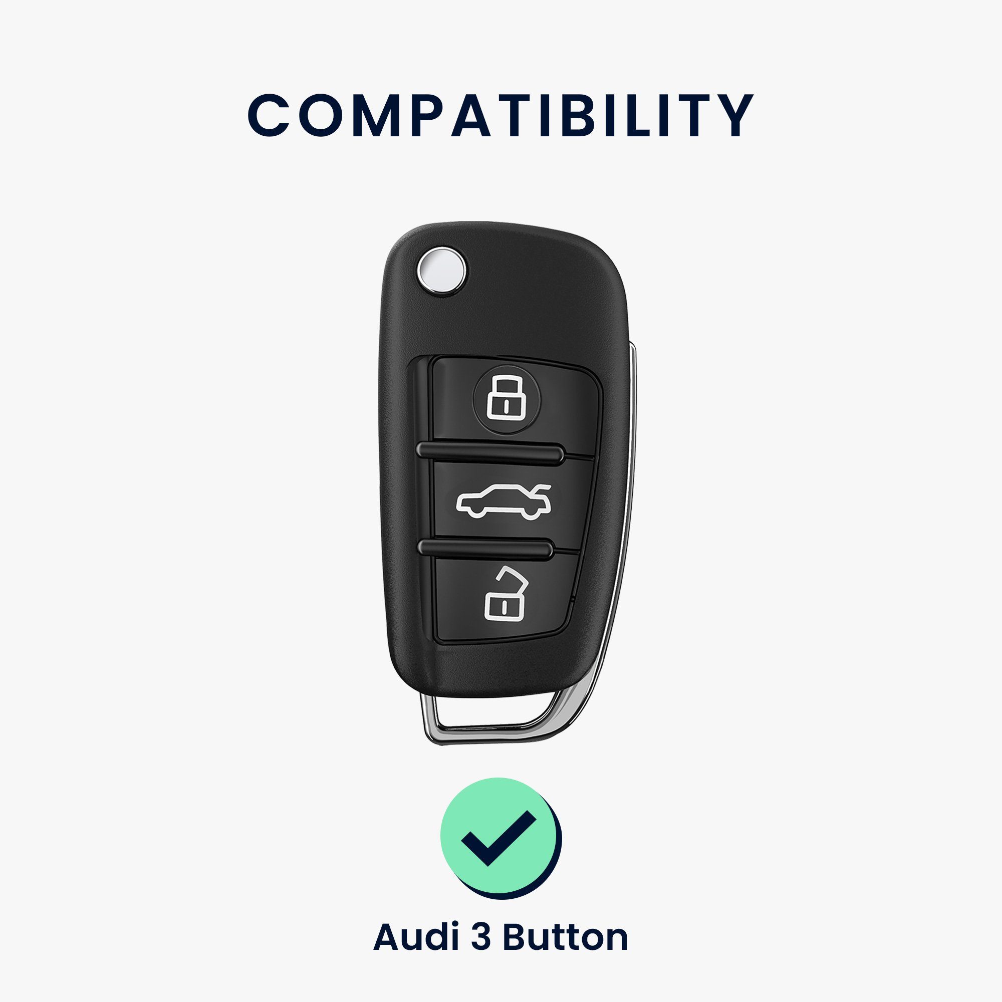 3-Tasten TPU Audi Schlüsselhülle Autoschlüssel Hülle kwmobile für Schlüsseltasche Cover Klappschlüssel,