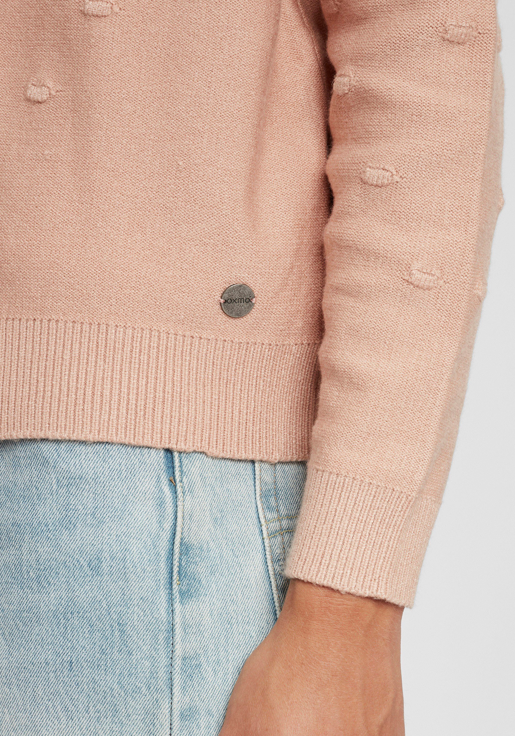 OXMO Strickjacke OXKalotta Strickjacke mit Punktmuster