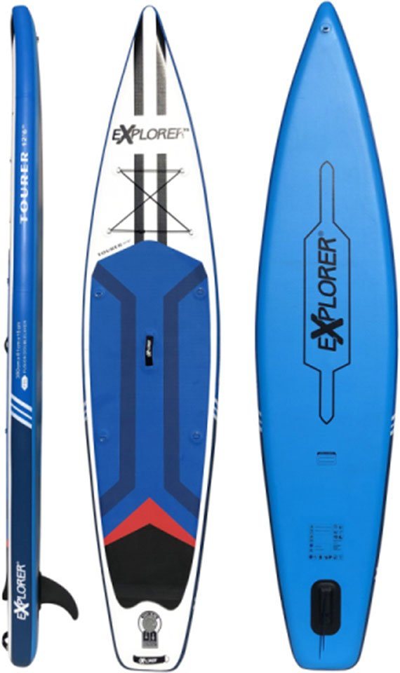 EXPLORER Inflatable SUP-Board Tourer, (6 tlg., mit Paddel, Pumpe und  Transportrucksack)