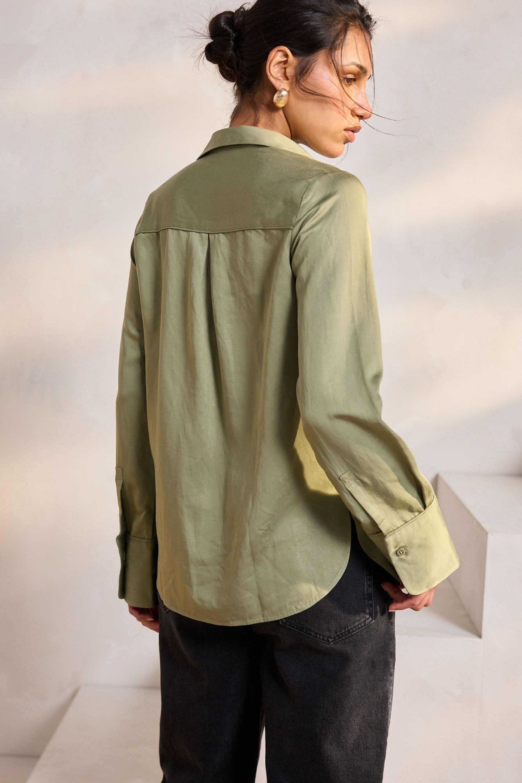 Next Langarmbluse Bluse mit offenem Ausschnitt günstig online kaufen