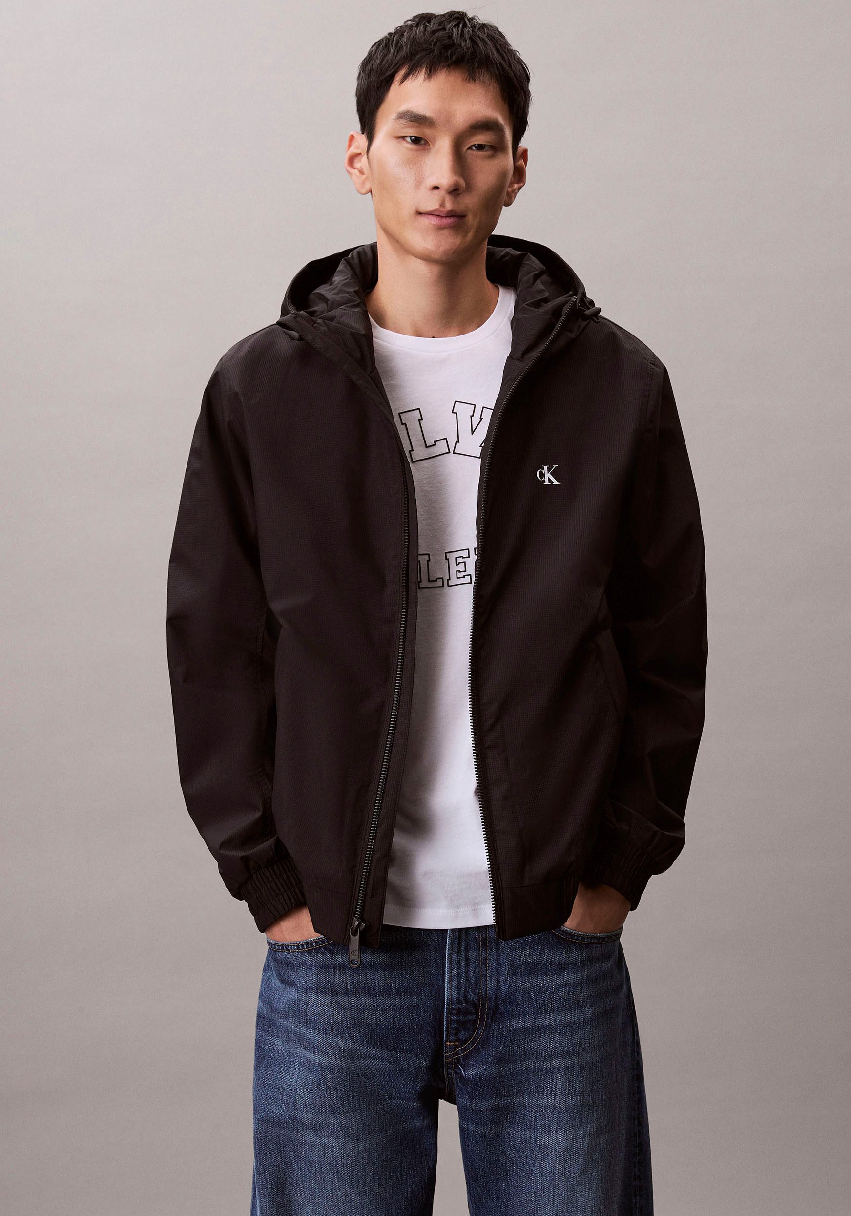 Calvin Klein Jeans Blouson Regular Fit, verstellbare Kapuze