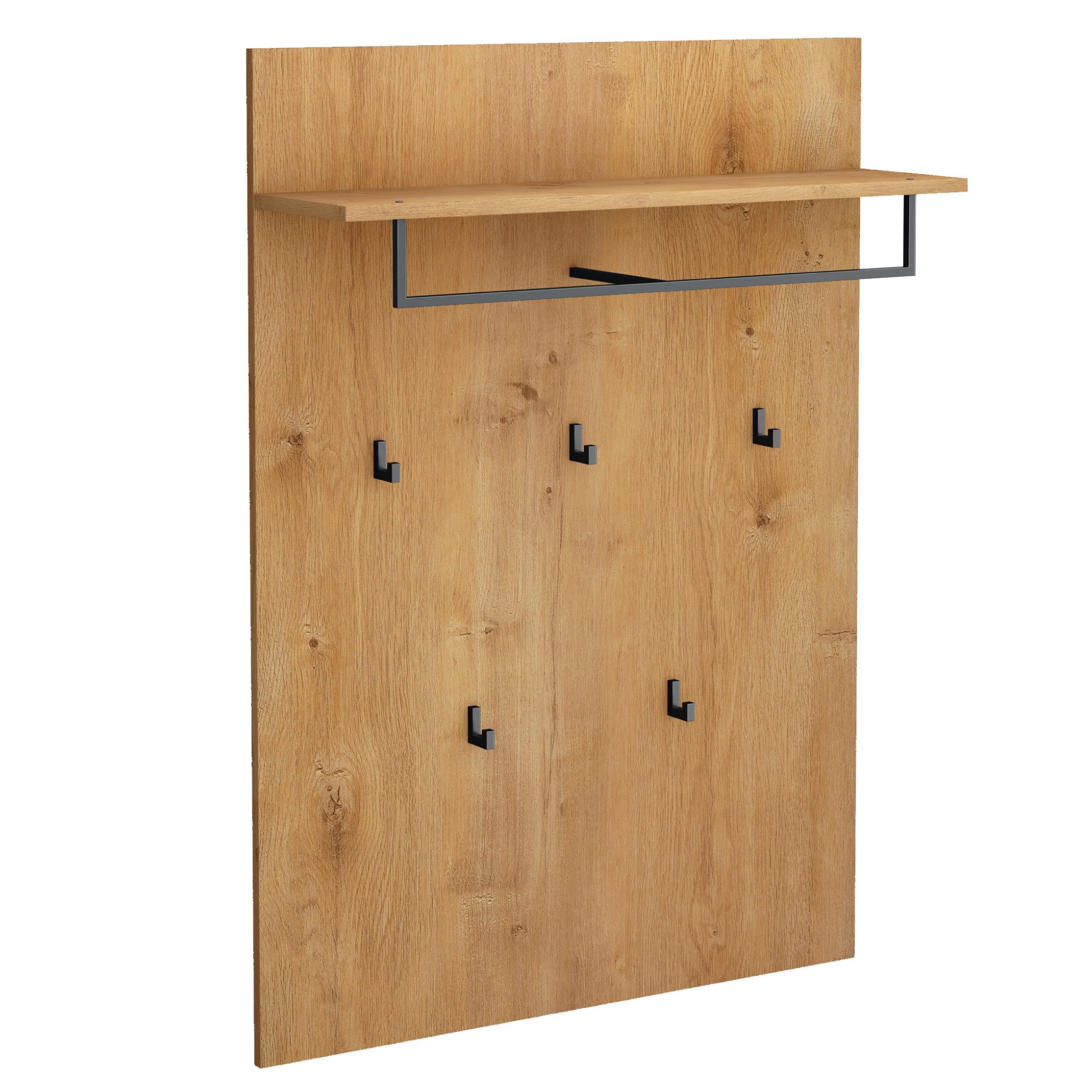 doporro Wandgarderobe Garderobenpaneel mit 5 Haken 108*78*21.6cm Gabo-01, mit Ablage von doporro