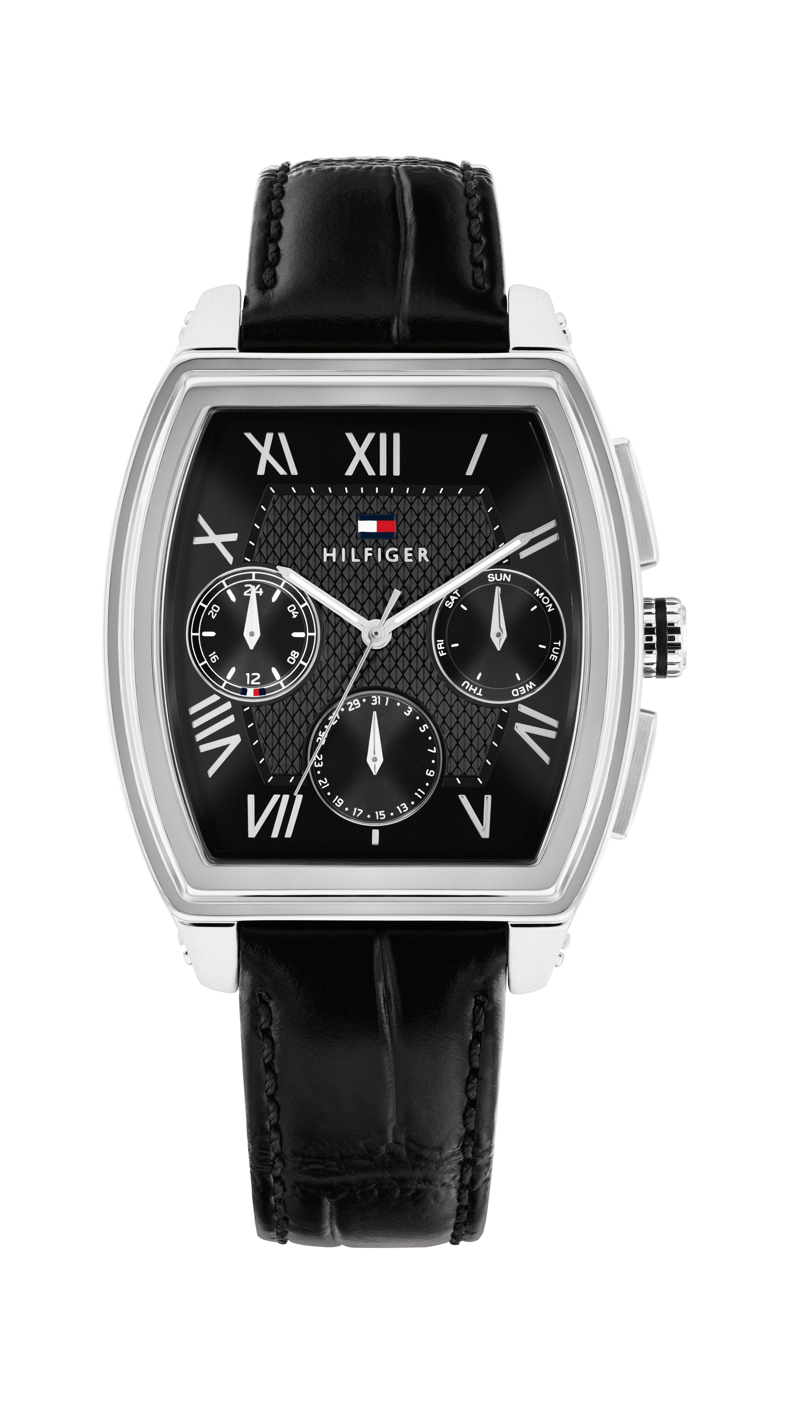 Tommy Hilfiger Multifunktionsuhr TH-OXFORD 1710761, Quarzuhr, Armbanduhr, Herrenuhr, Lederarmband, analog