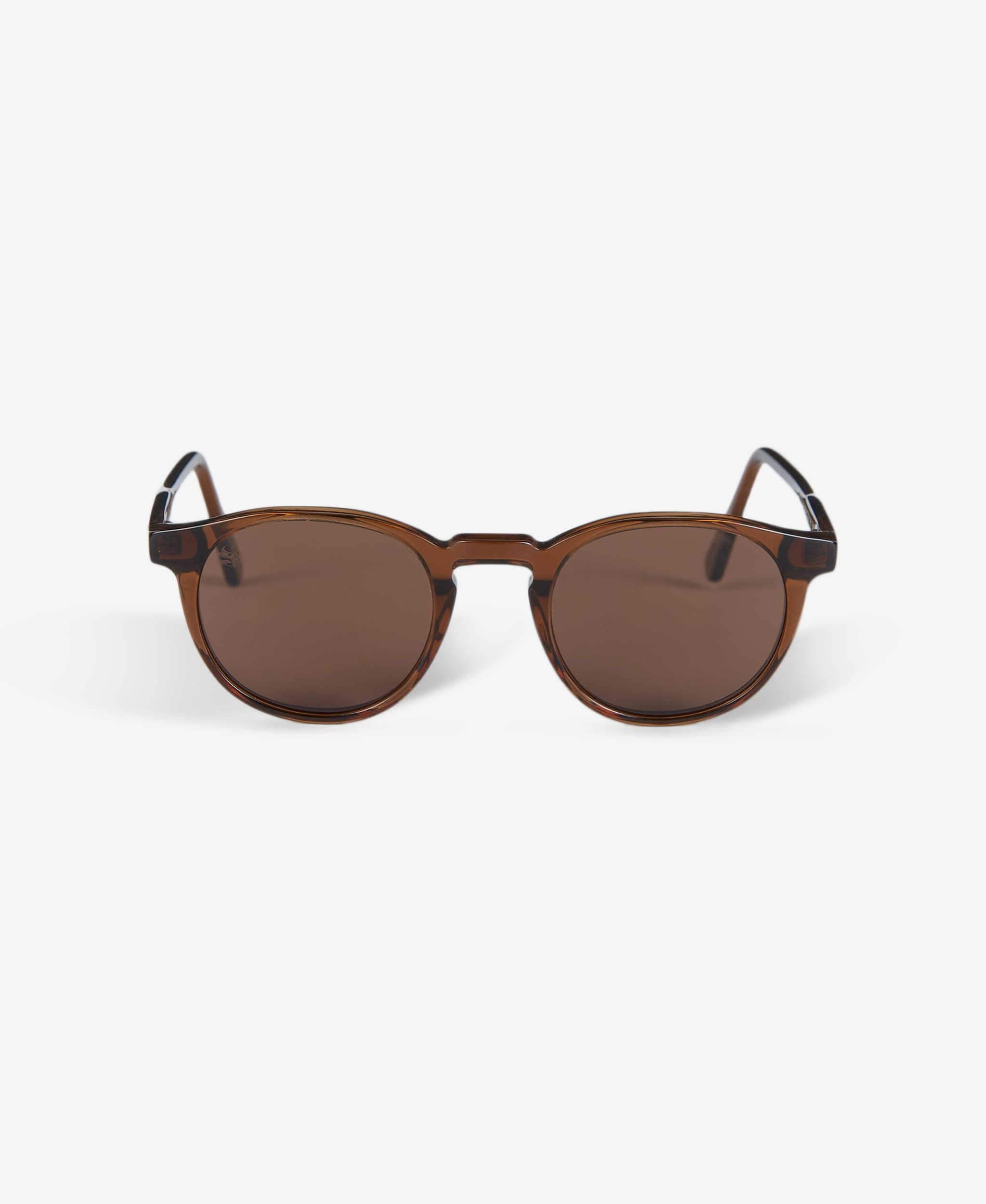 GLAMIRA Sonnenbrille Mattbraune Runde Damensonnenbrille (1-St) mit polarisierten Linsen