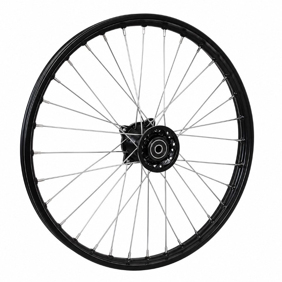 FunSport-Factory Ersatzrad Dirt Bike Felge 1,6 x 17 Zoll vorne 12mm Achse Stahlfelge 32 Speichen, Vorderradfelge, 12 mm Achse, Stahlfelge, 32 Speichen