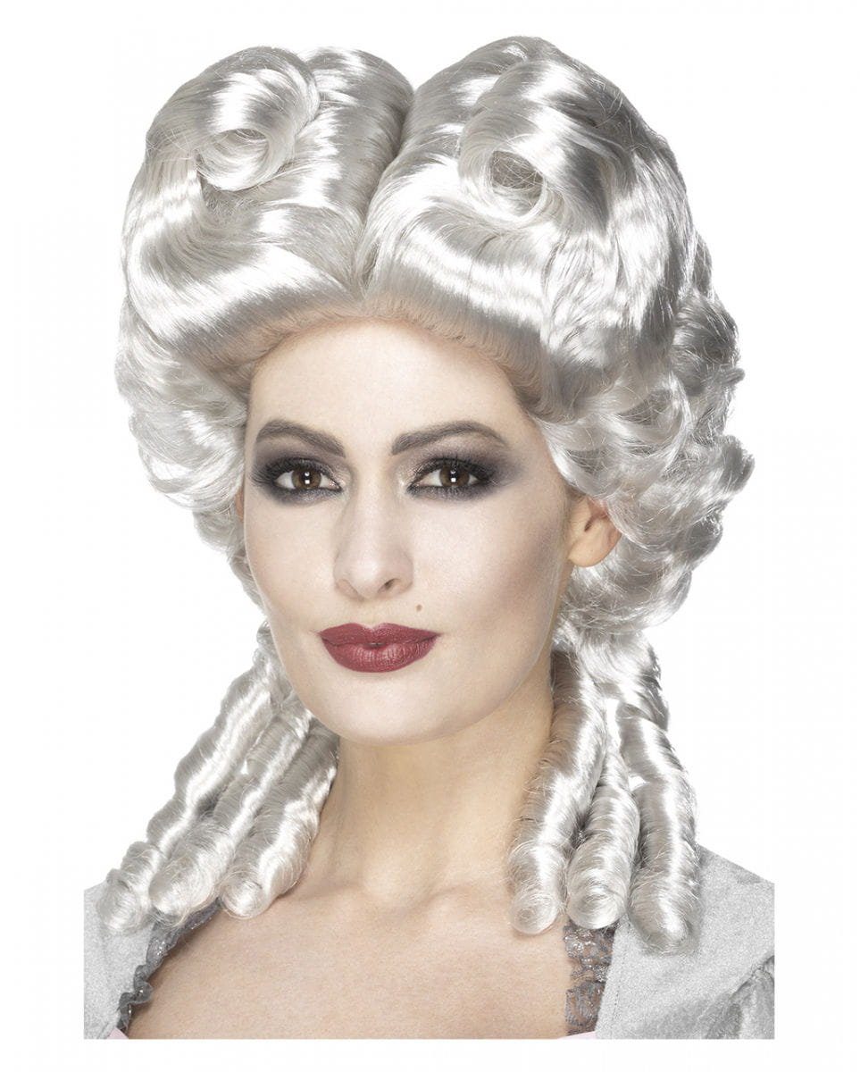 Kostüm-Perücke Herzogin Perücke Rokoko für Damen weiß-blond, One