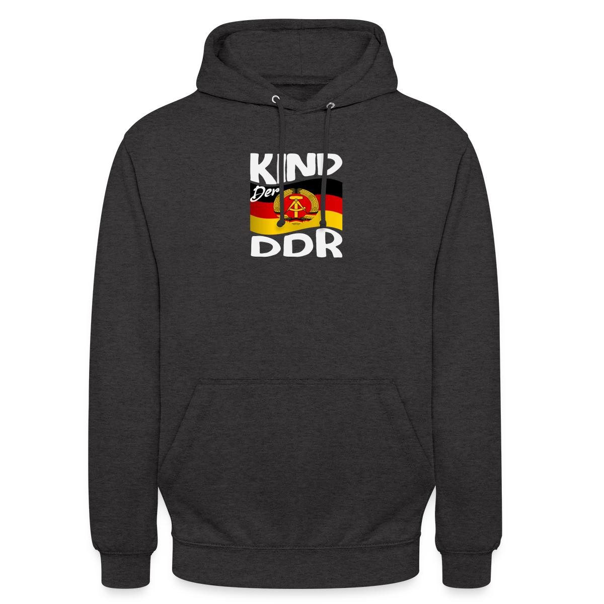 Spreadshirt Hoodie Kind Der DDR Unisex Hoodie (1-tlg) Unisex-Schnitt: Sitzt bei Männern körpernah, bei Frauen weit