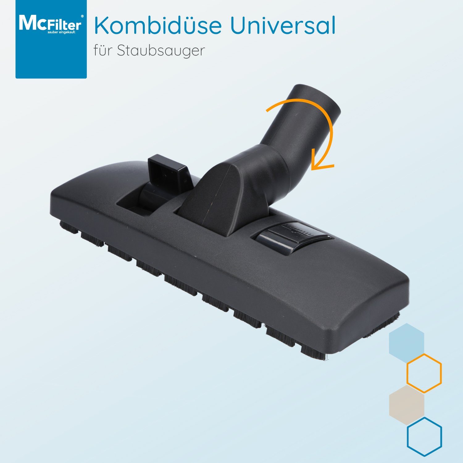 McFilter Kombidüse Universal passend für Miele Siemens Bosch Philips Thomas AEG usw., (1-tlg), Rohraußendurchmesser 32/35mm, Dreh-Kippgelenk, umschaltbar