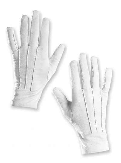 Widdmann Kostüm Stoffhandschuhe XL weiß, Einfarbige, dehnbare Handschuhe für Damen und Herren