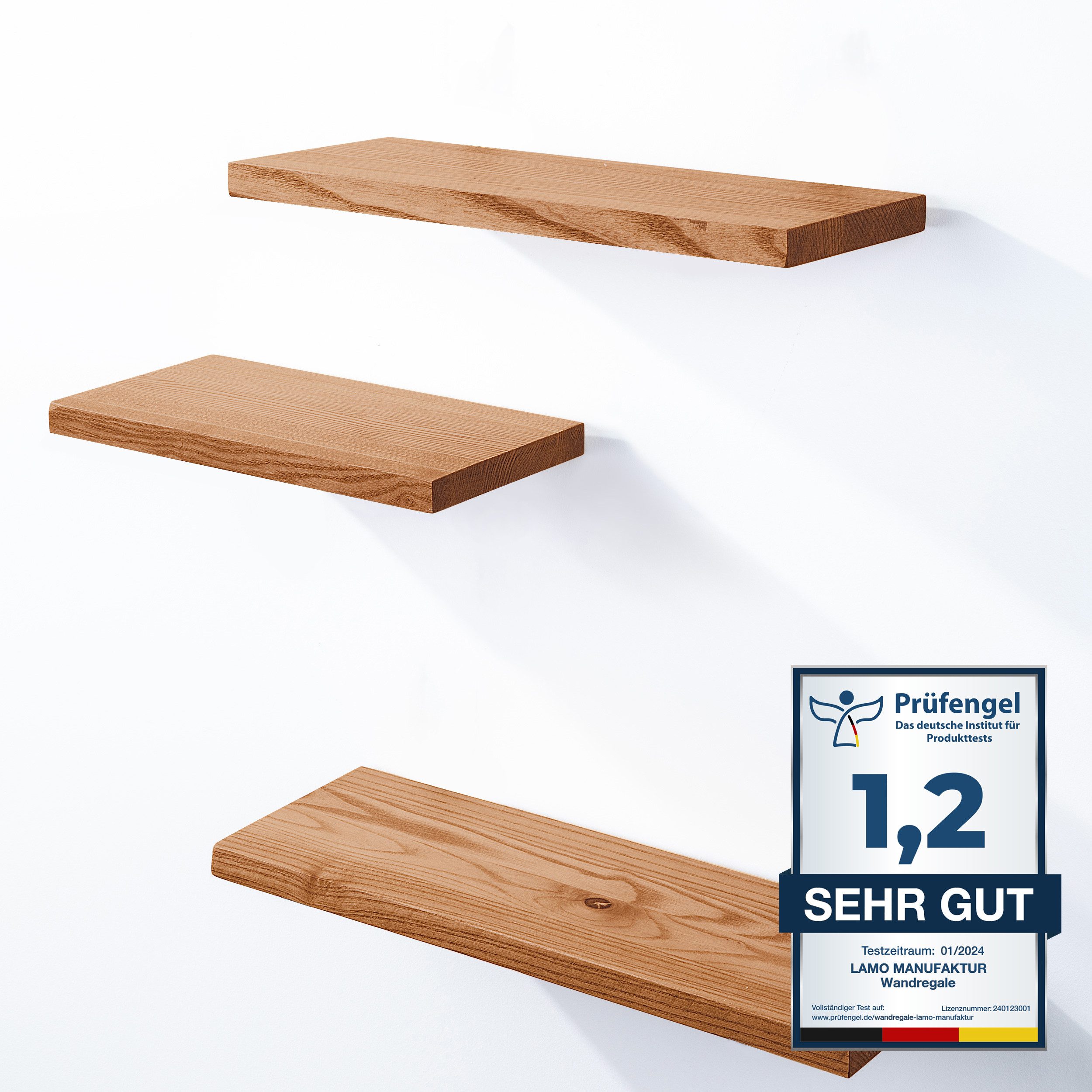 LAMO Manufaktur Wandregal LAMO Manufaktur 3 Stück Wandregal aus Holz 42/36/ günstig online kaufen
