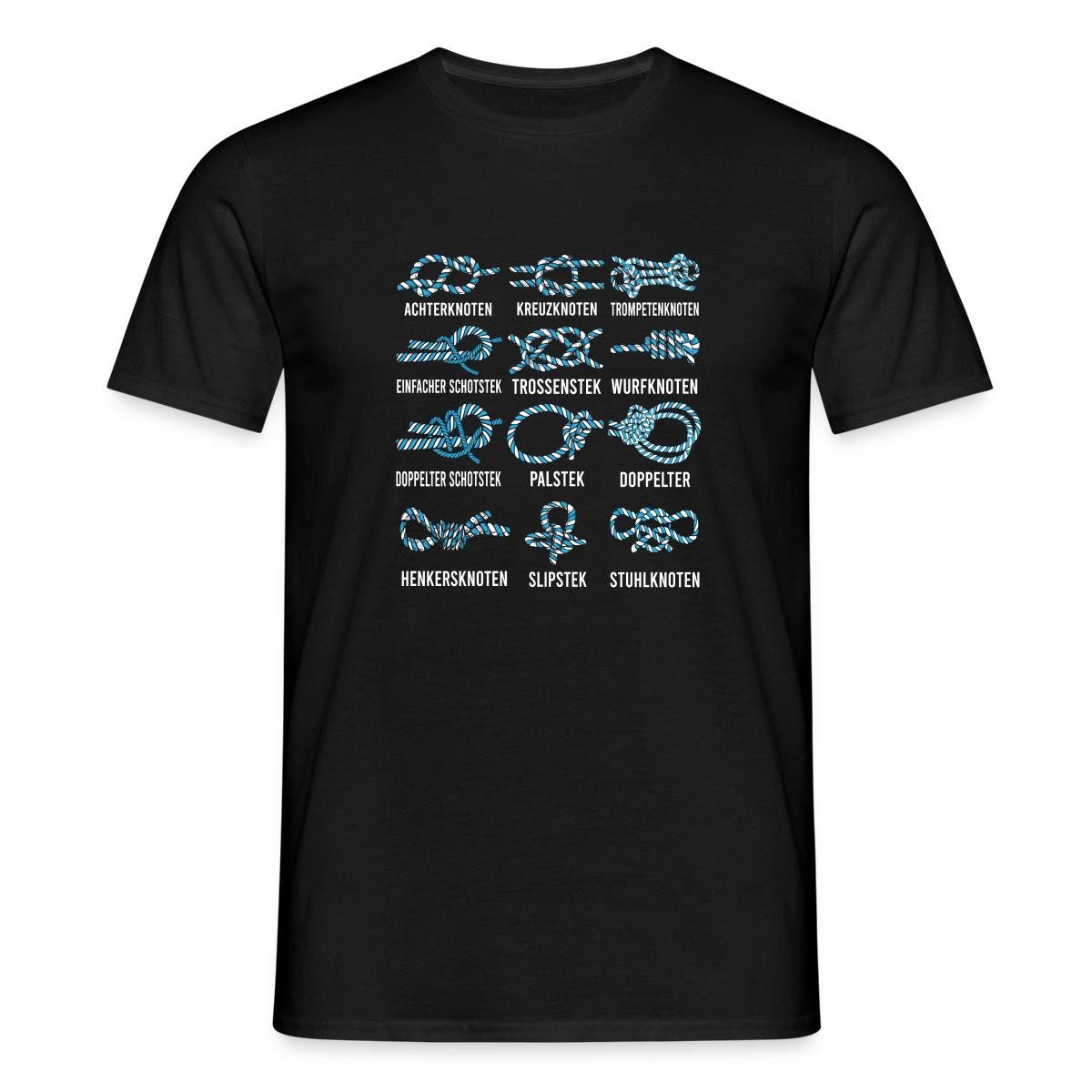 Spreadshirt Maritime Knotentafel Segeln Männer T-Shirt (1-tlg)