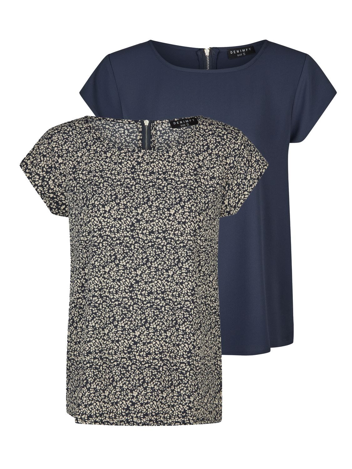 DENIMFY T-Shirt Damen Sommer Top DFAda 2er Pack Regular Fit (Vorteilspack, günstig online kaufen