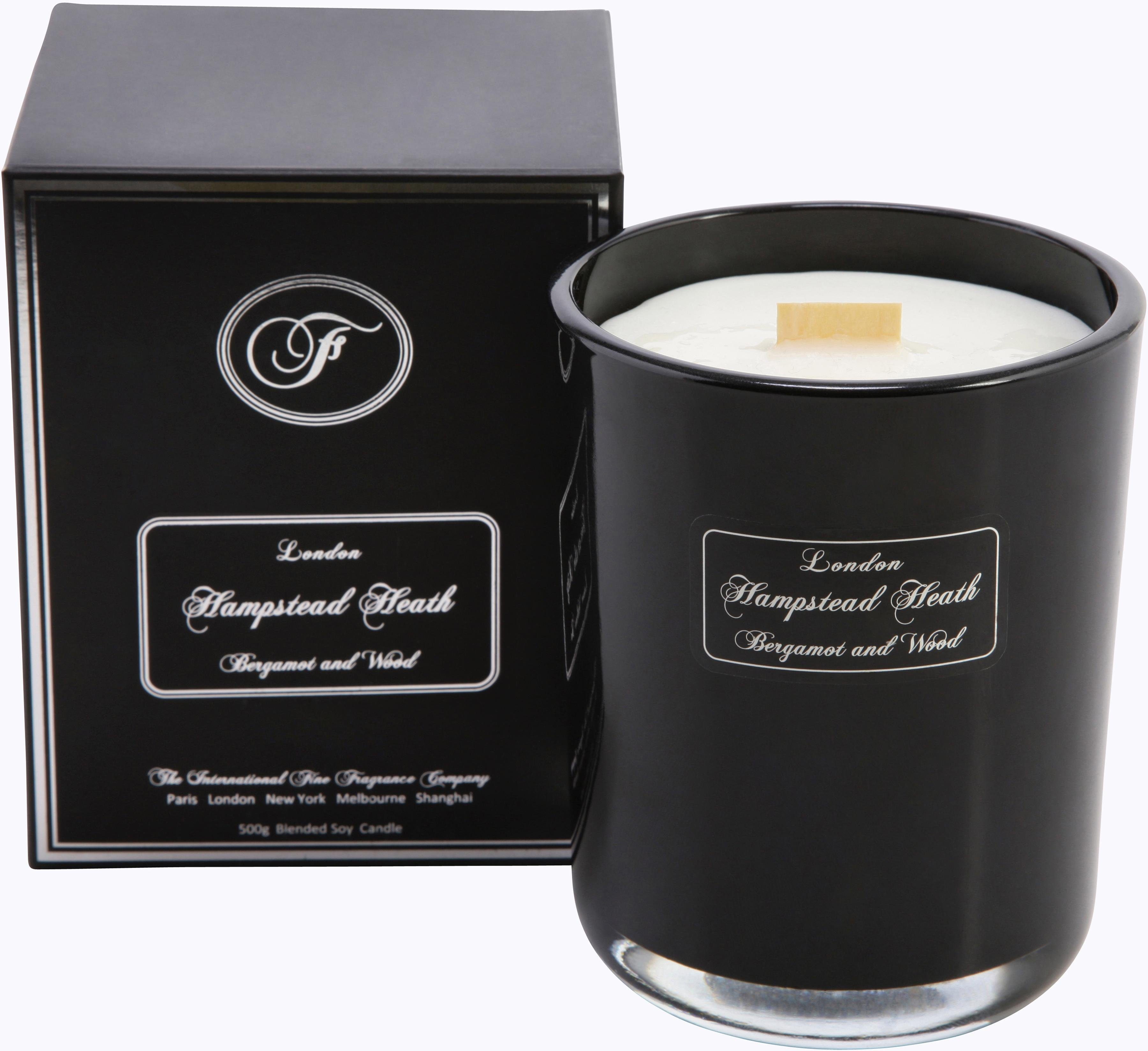 Wittkemper Duftkerze Kerze Glas Schwarz Weiss Vanille in Geschenkverpackung