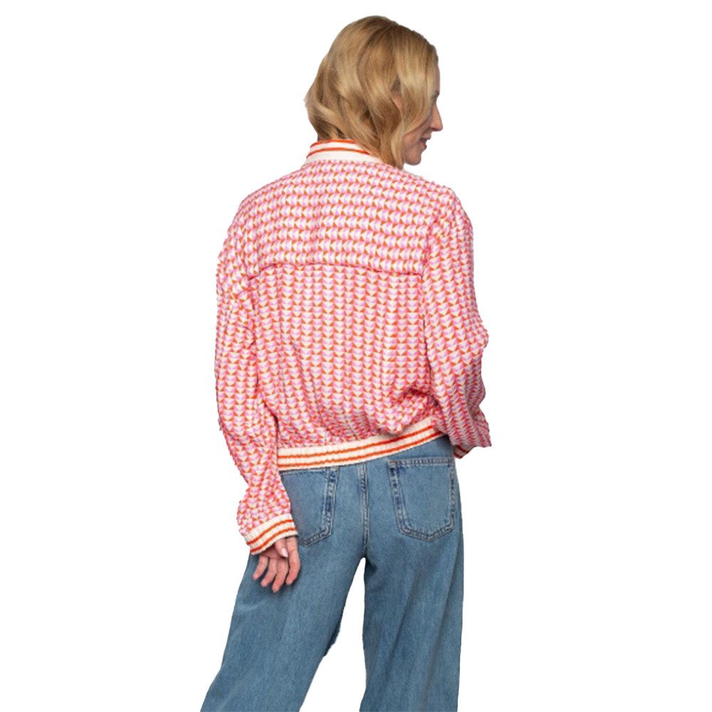 Emily Van Den Bergh Hemdbluse red pink geometric