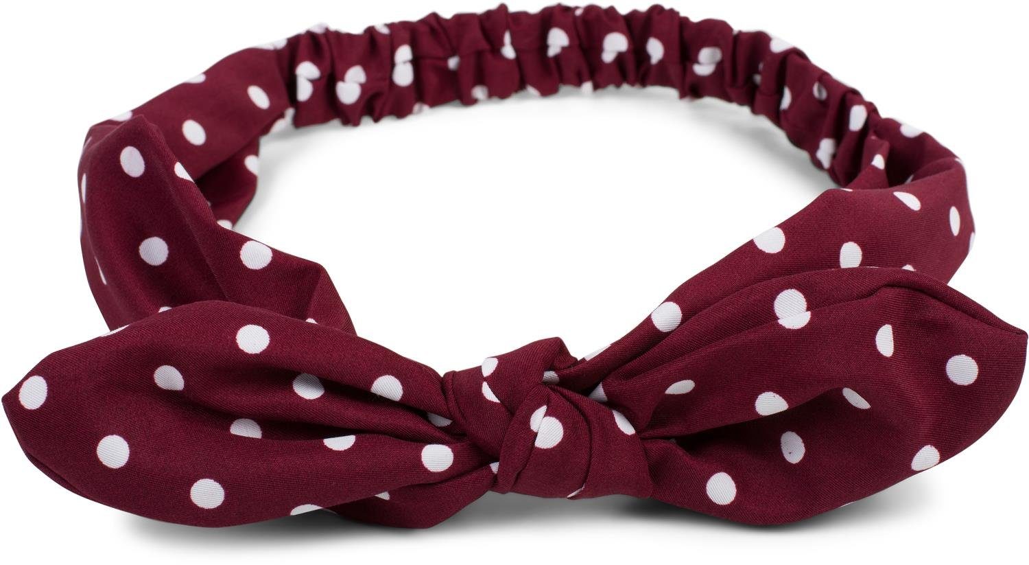 styleBREAKER Haarband Muster mit und Bordeaux-Rot 1-tlg., Schleife Haarband, Punkte