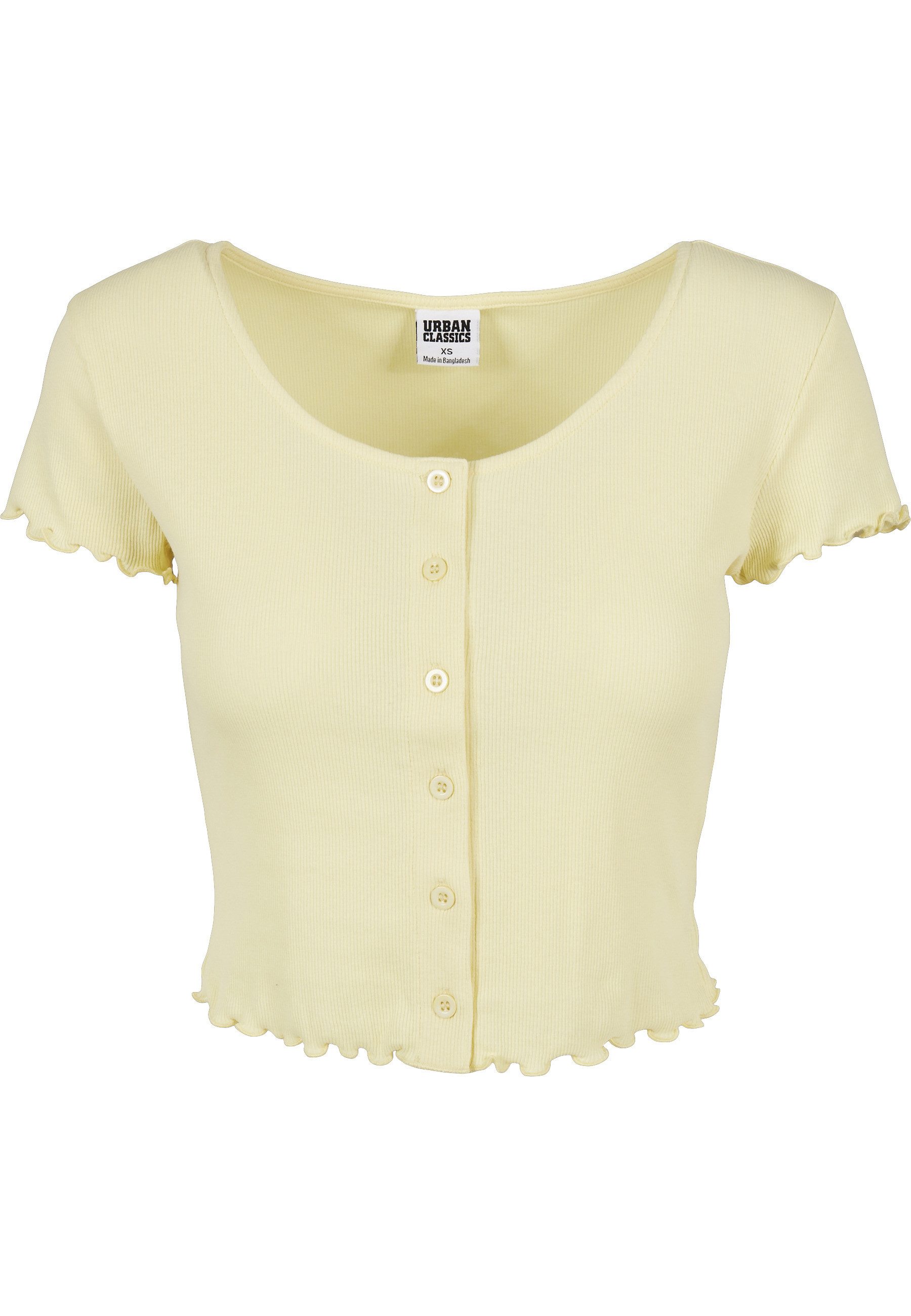 URBAN CLASSICS Kurzarmshirt Urban Classics Damen Ladies Cropped Button Up R günstig online kaufen