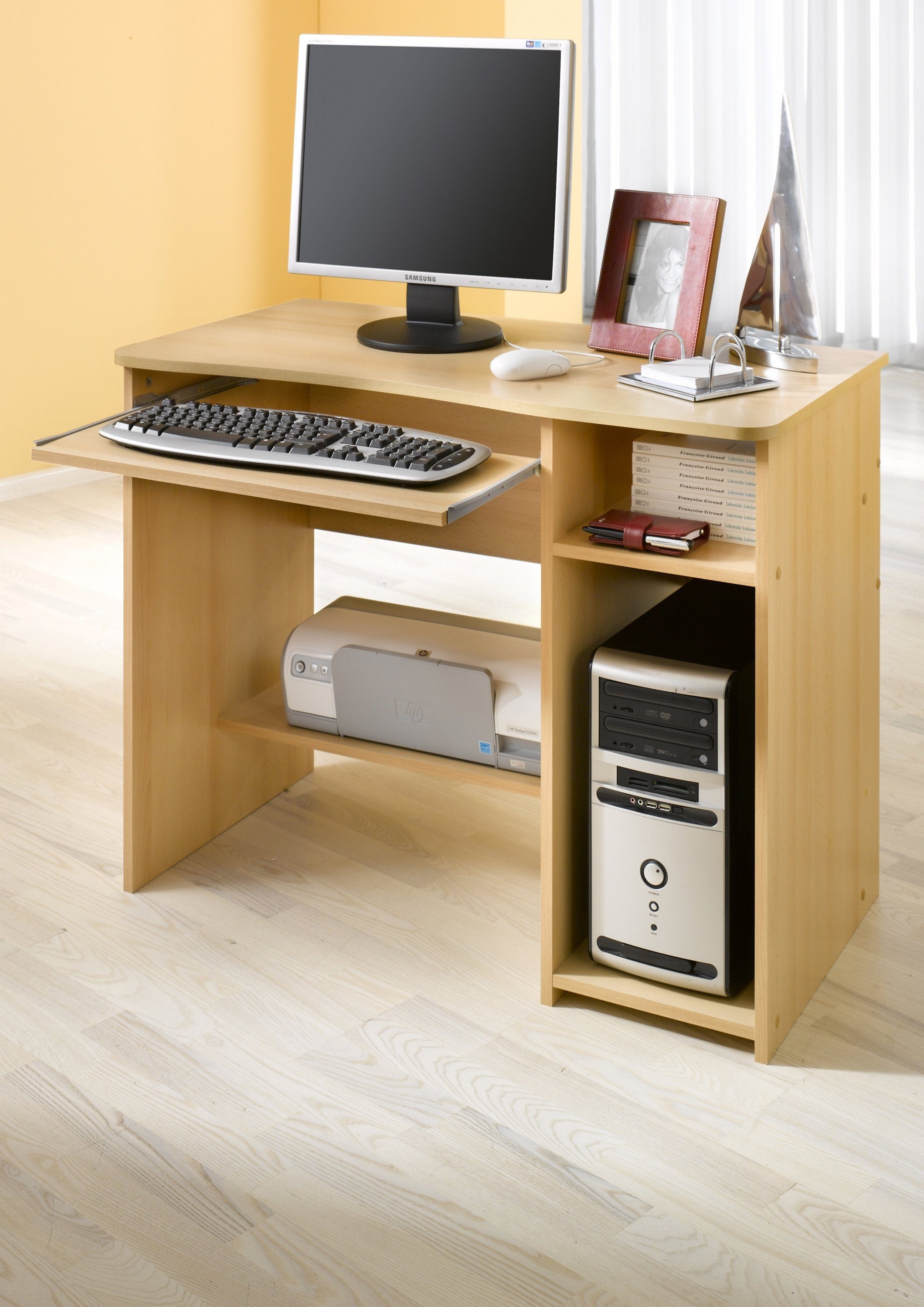 Eck Schreibtisch 4505 Computertisch PC-Tisch 137cm buche eiche weiß ahorn 