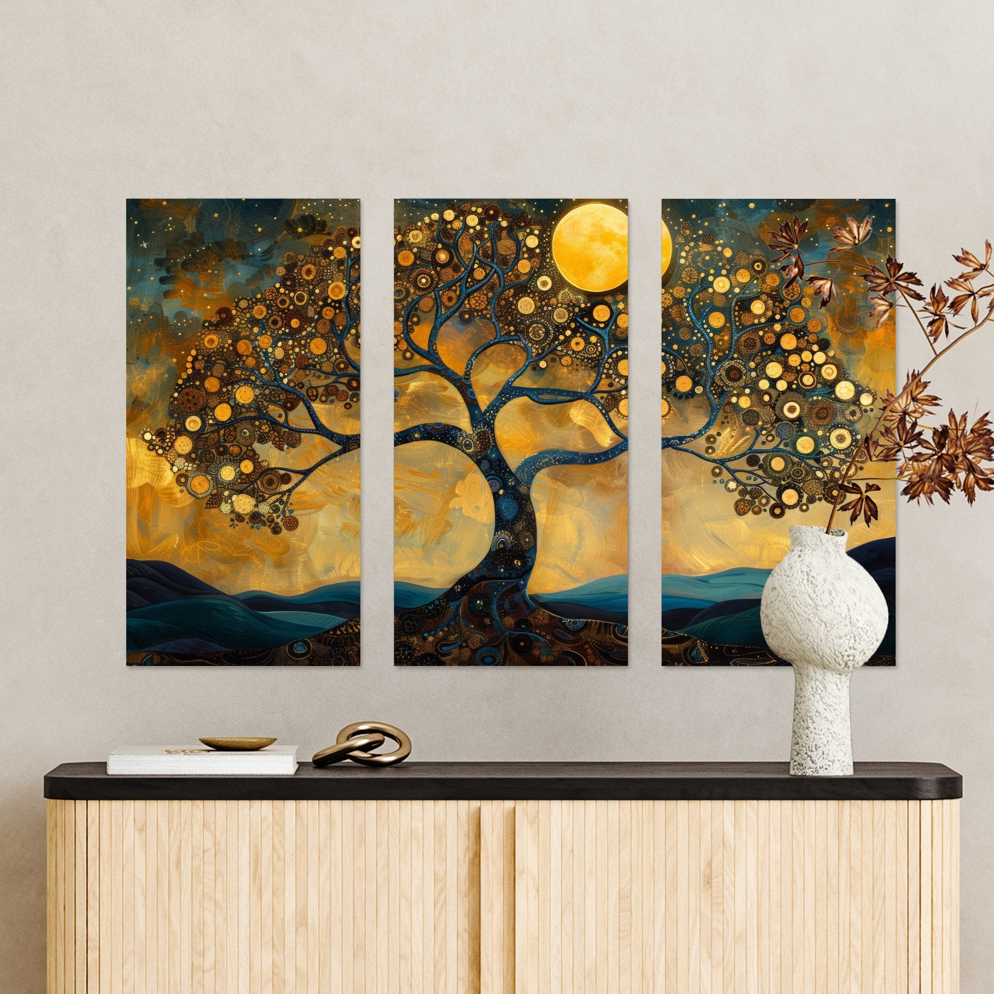 MuchoWow Leinwandbild Baum - Gelb - günstig online kaufen