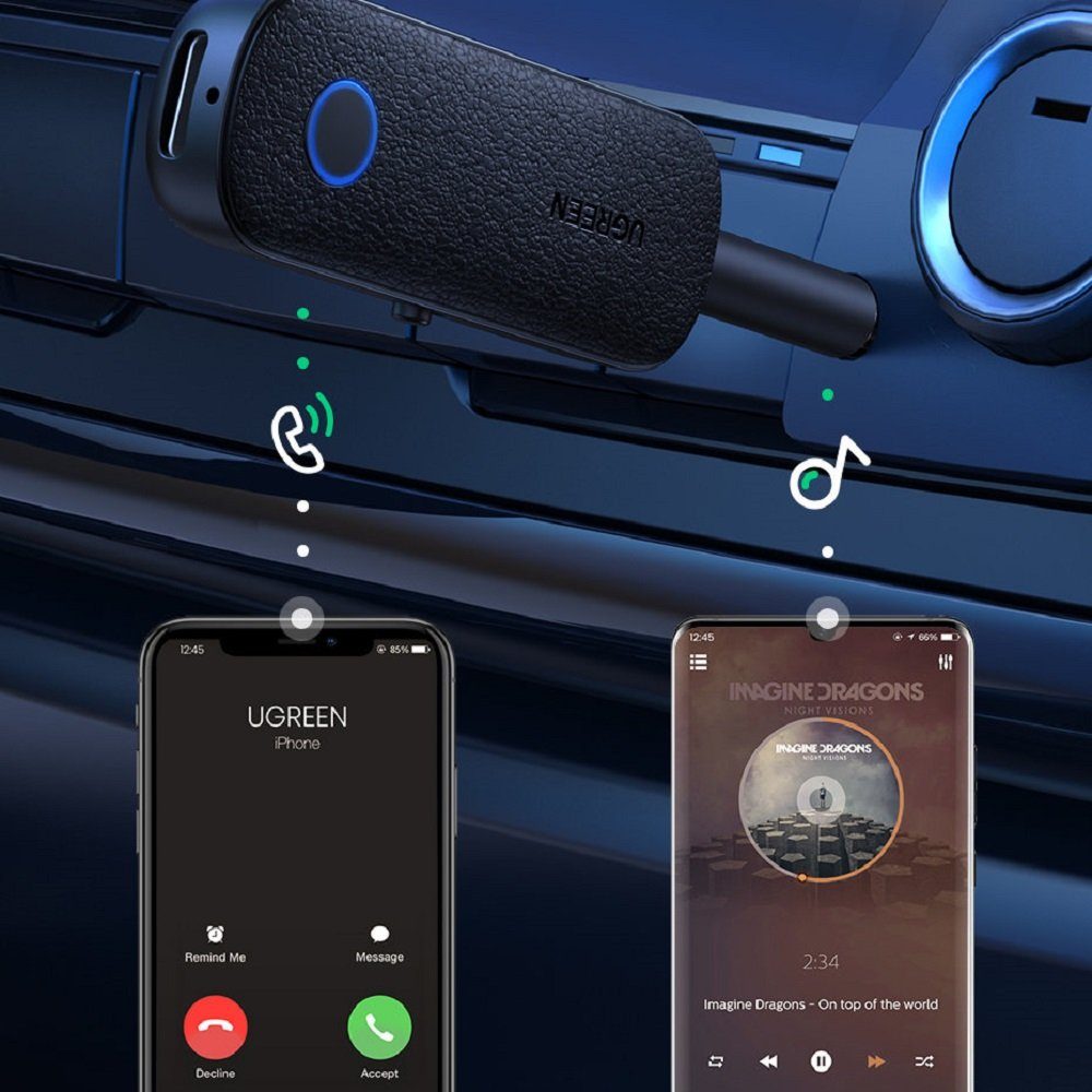 Bluetooth Empfänger Aux 5.0 UGREEN Bluetooth®-Sender 3,5mm Sender miniklinke Audioübertragung