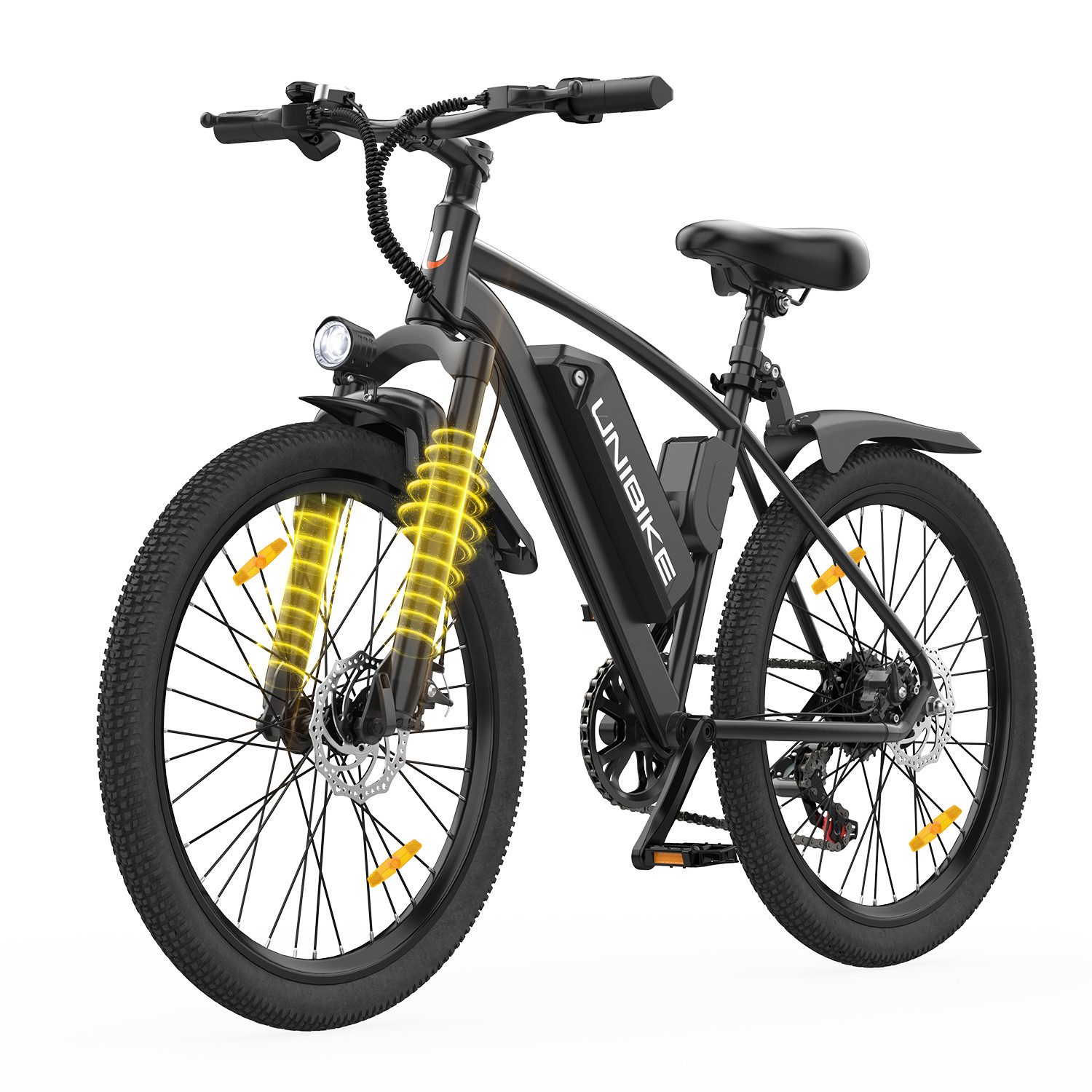 E-Bike Mountainbike 26 Zoll Q7 MTB mit 36V 10Ah herausnehmbarer Akku E-MTB Shimano 7-Gang