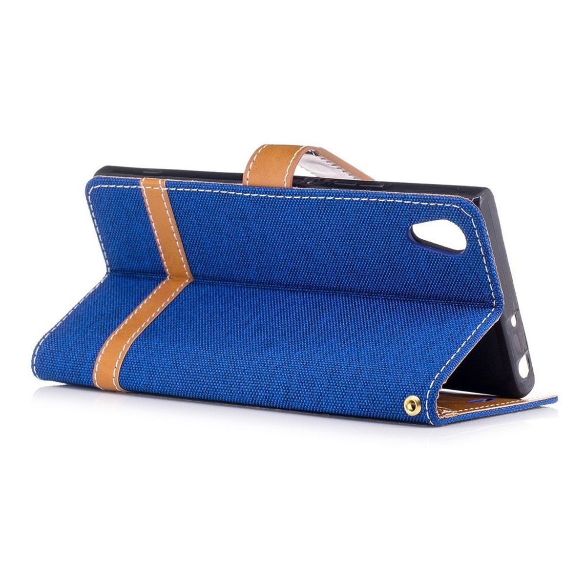 König Design Handyhülle Sony Xperia XA1, Sony Xperia XA1 Handyhülle Bookcover Blau