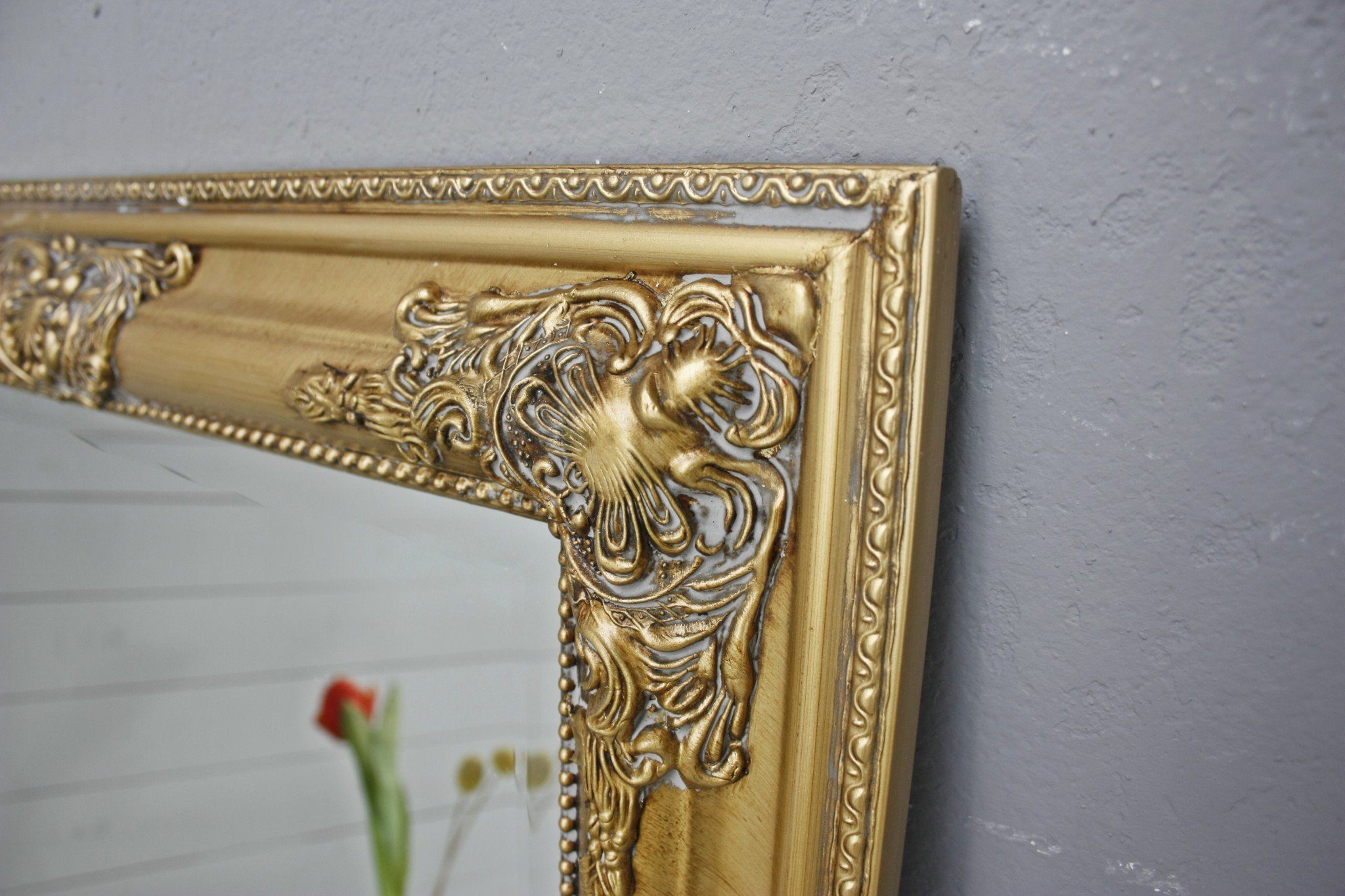 elbmöbel Wandspiegel Spiegel gold Gold stilvoll 62cm cm gold Verziert Wandspiegel: | Gold Holz, Barockrahmen barock 62x52x7