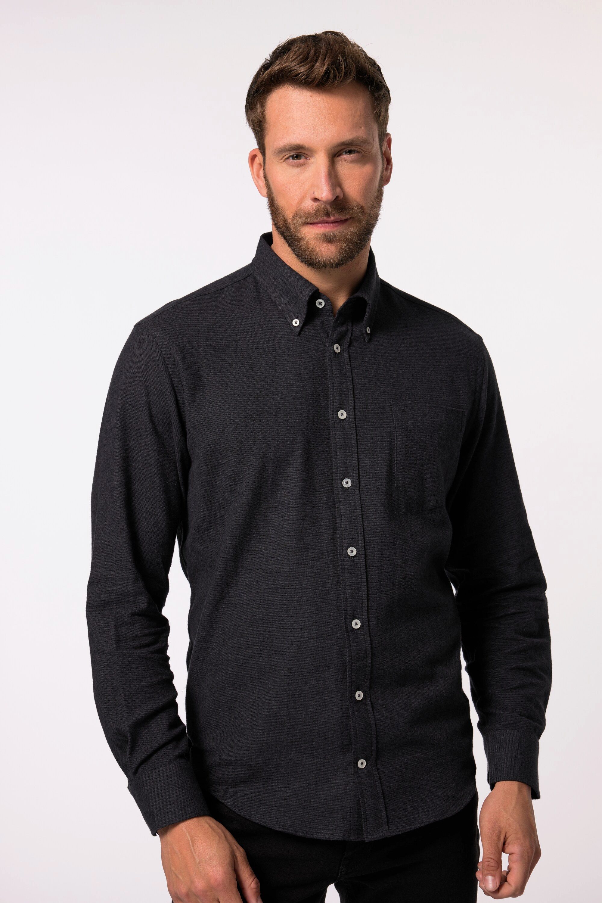 Businesshemd Flanellhemd Langarm Buttondown-Kragen Modern Fit