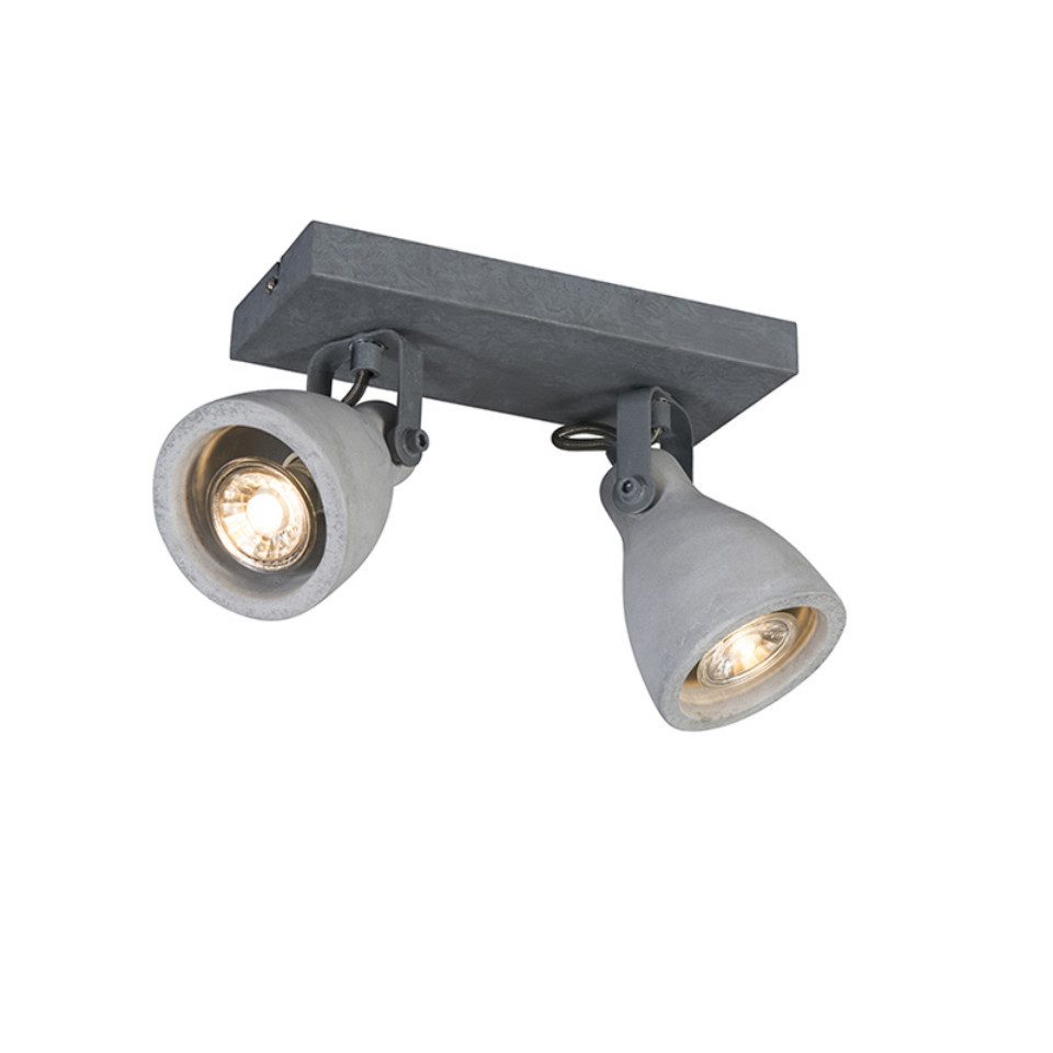Qazqa LED Aufbaustrahler Creto, ohne Leuchtmittel, Warmweiß, QAZQA Aufbau­spot, gu10, Grau, Stein/Beton, Modern