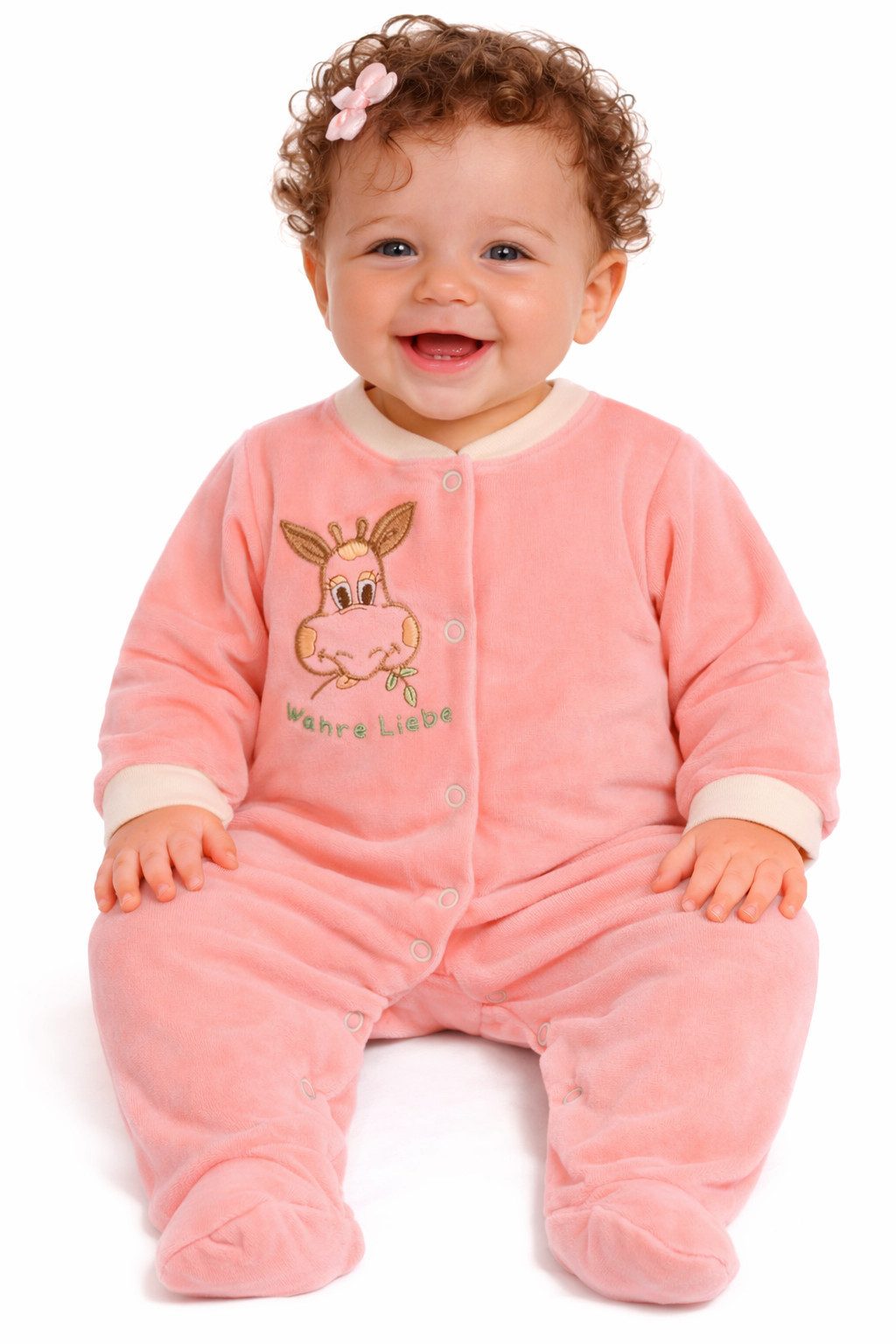 La Bortini Strampler Baby Overall Einteiler aus Velours für Neugeborene (Einteiler mit Druckknöpfe) weich, samt, 44 50 56 62 68 74 80