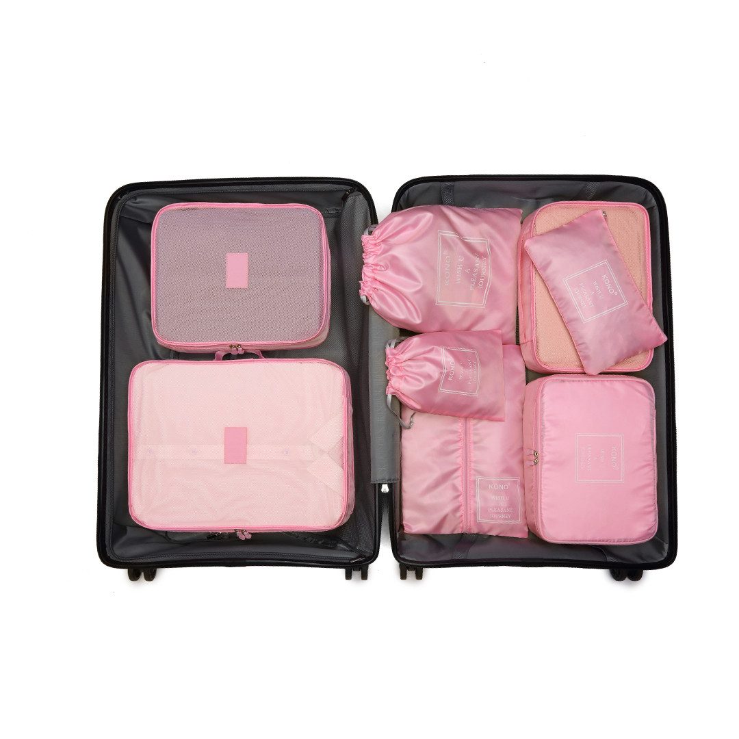 KONO Kofferorganizer Organizer Set 8-teilig für Koffer Kleidung platzsparend verpacken – Bild 4 von 5