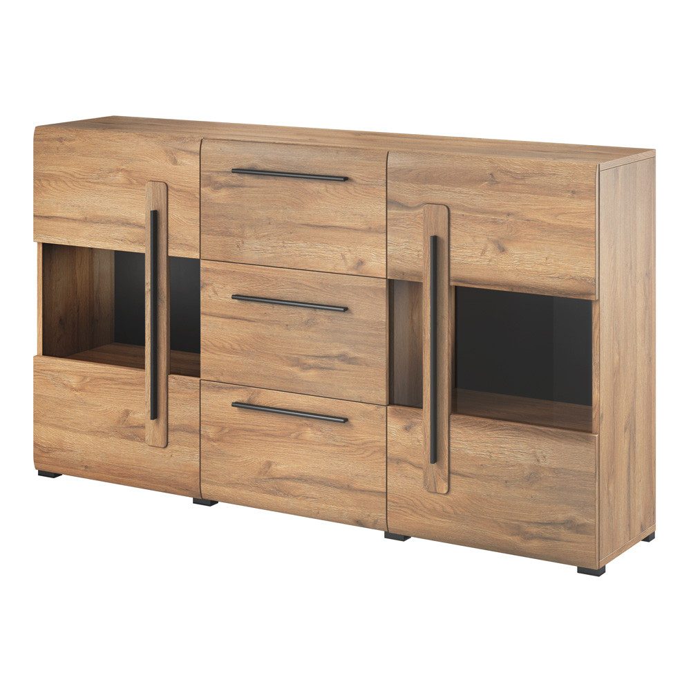 Lomadox Sideboard TURDA-83, Grandson Nb. modern mit Absetzungen in schwarz günstig online kaufen