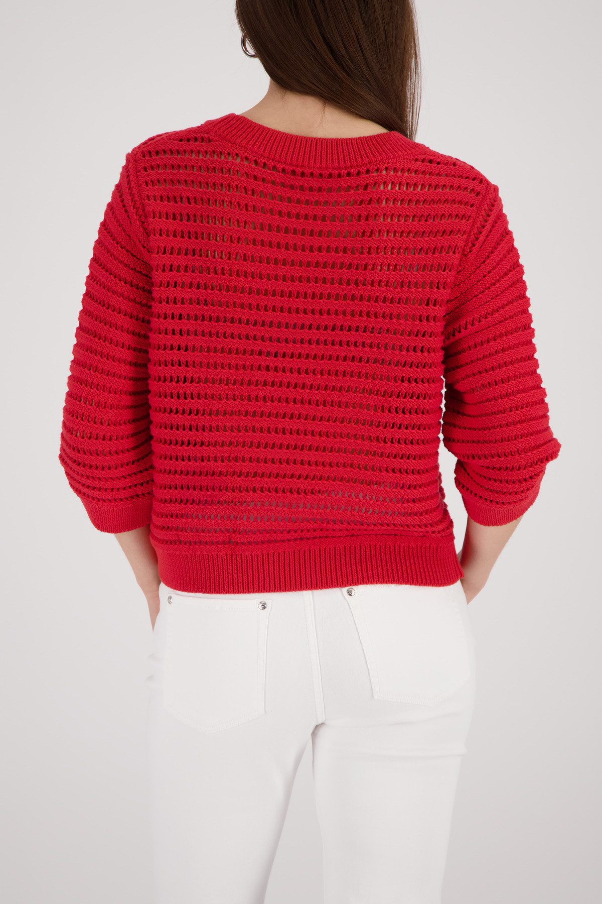 Monari Ajourpullover Pullover Basic Ajour Regular fit mit Ajour-Strick