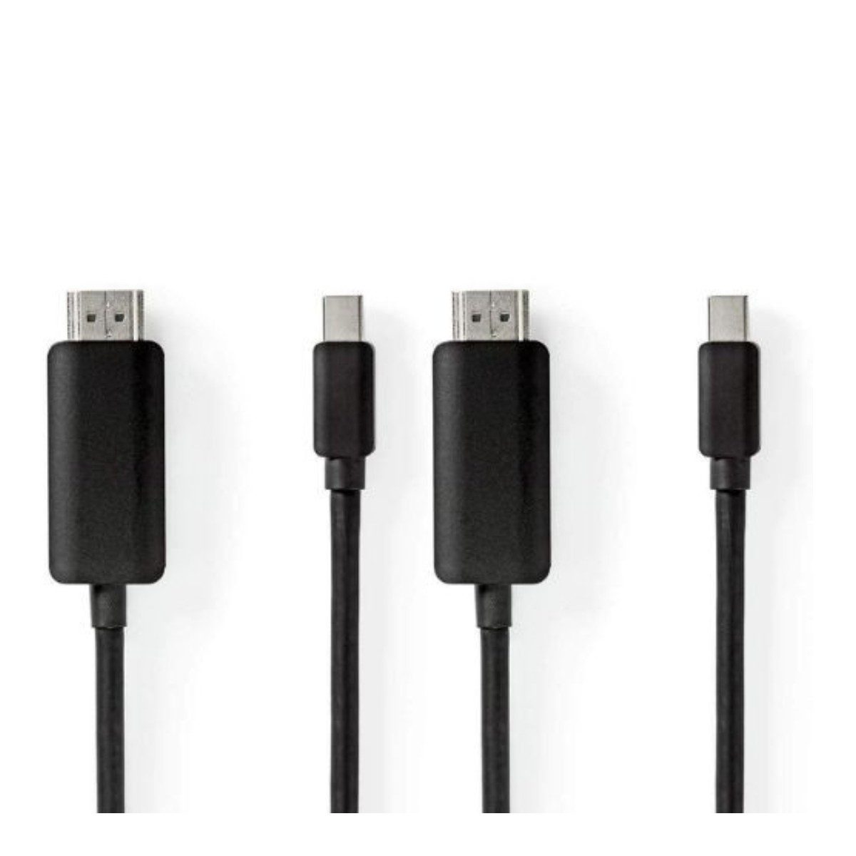 Nedis NEDIS DisplayPort auf HDMI Kabel Adapter 2 m Schwarz 4K 60 Hz Notebook (Konverter 2m Mini Monitor TV PC er)