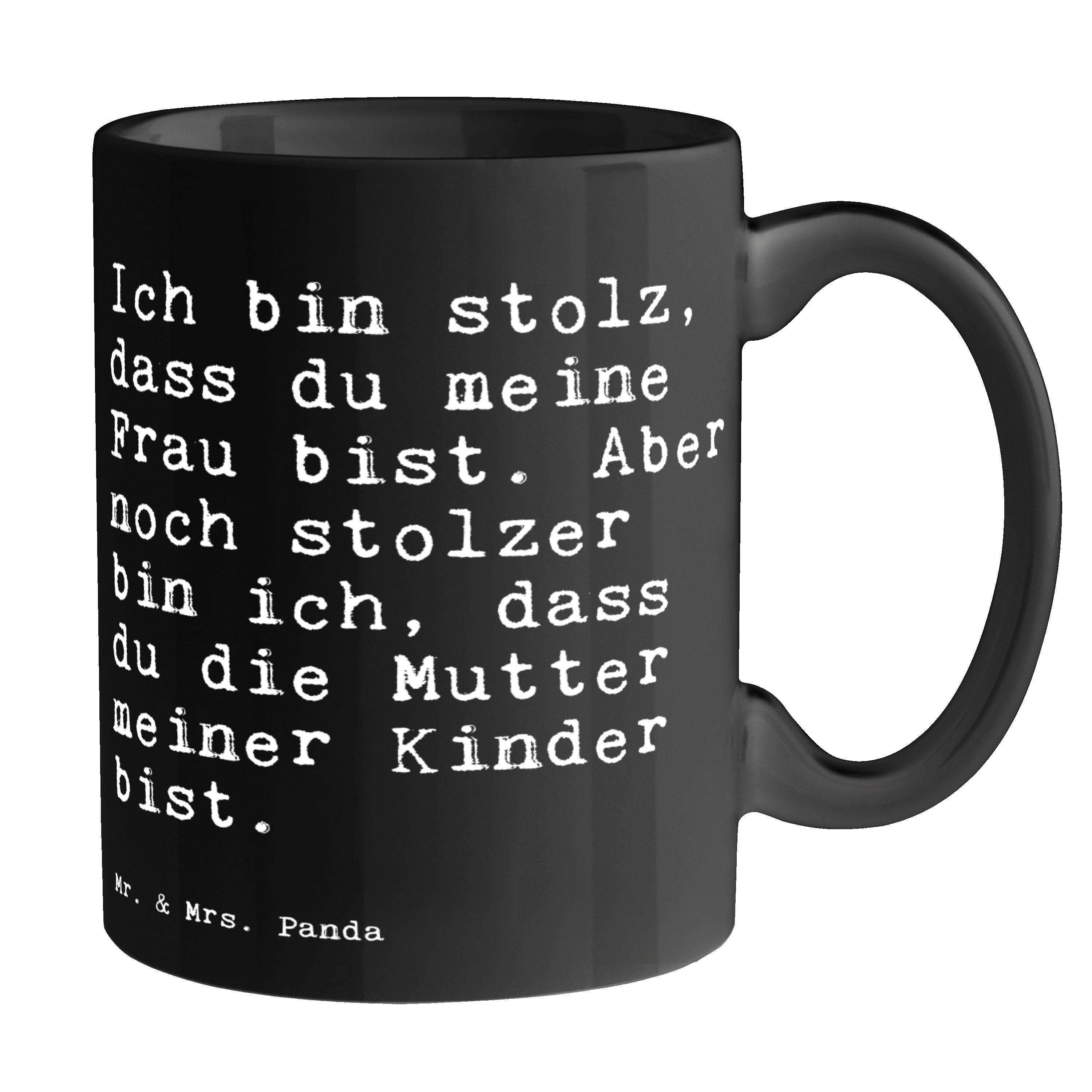 Mr. & Mrs. Panda Tasse »Ich bin stolz, dass... Schwarz Spruch, Frau