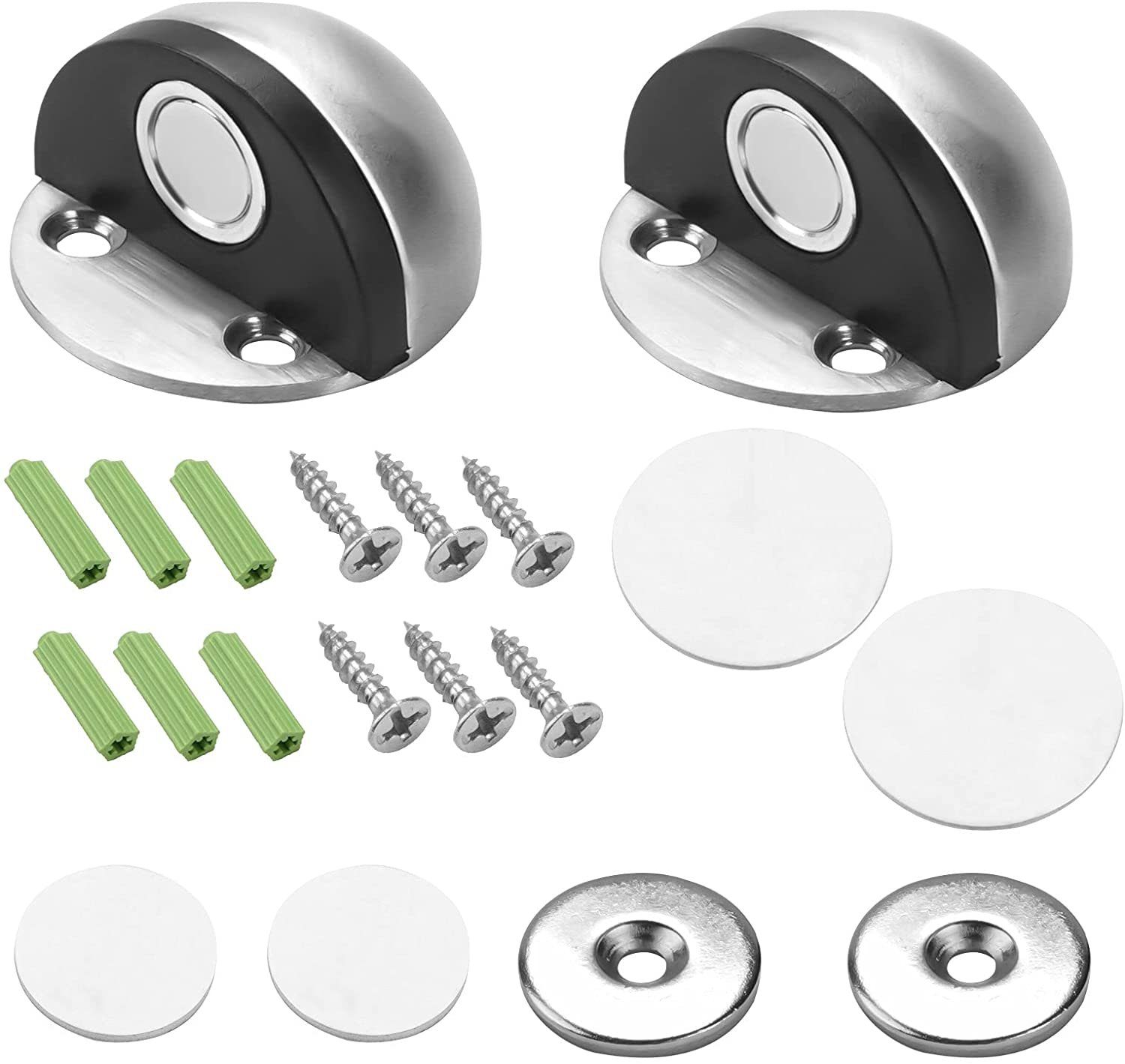 COOL-i ® Bodentürstopper, Edelstahl Türstopper, Selbstklebender Metall Magnet Türstopper, für Glastüren Balkontüren 2er Set