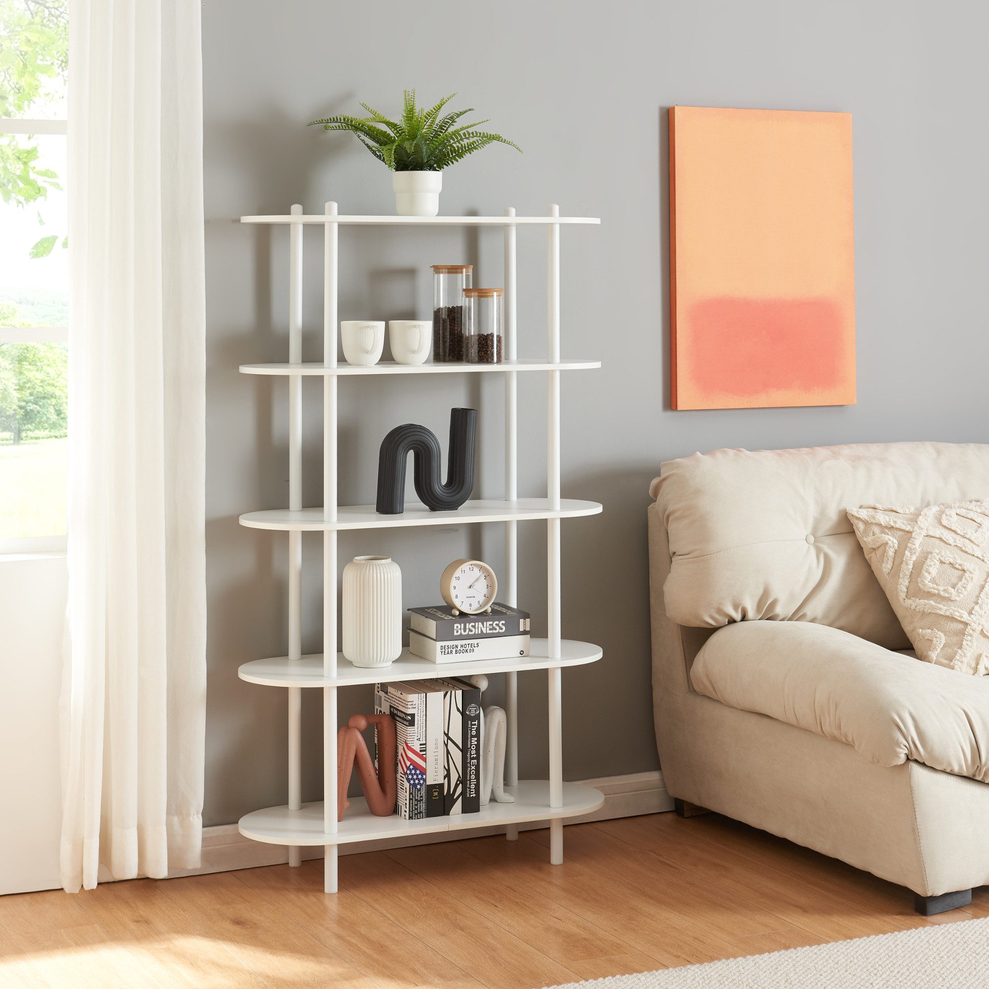 en.casa Bücherregal, »Øvre« 139x80x30 cm 5 günstig online kaufen