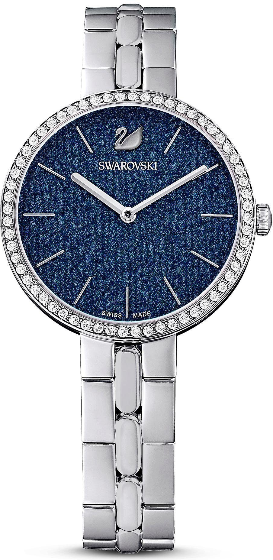 Swarovski Schweizer Uhr COSMOPOLITAN, 5517790, Zifferblatt mit Glitzerlack silber