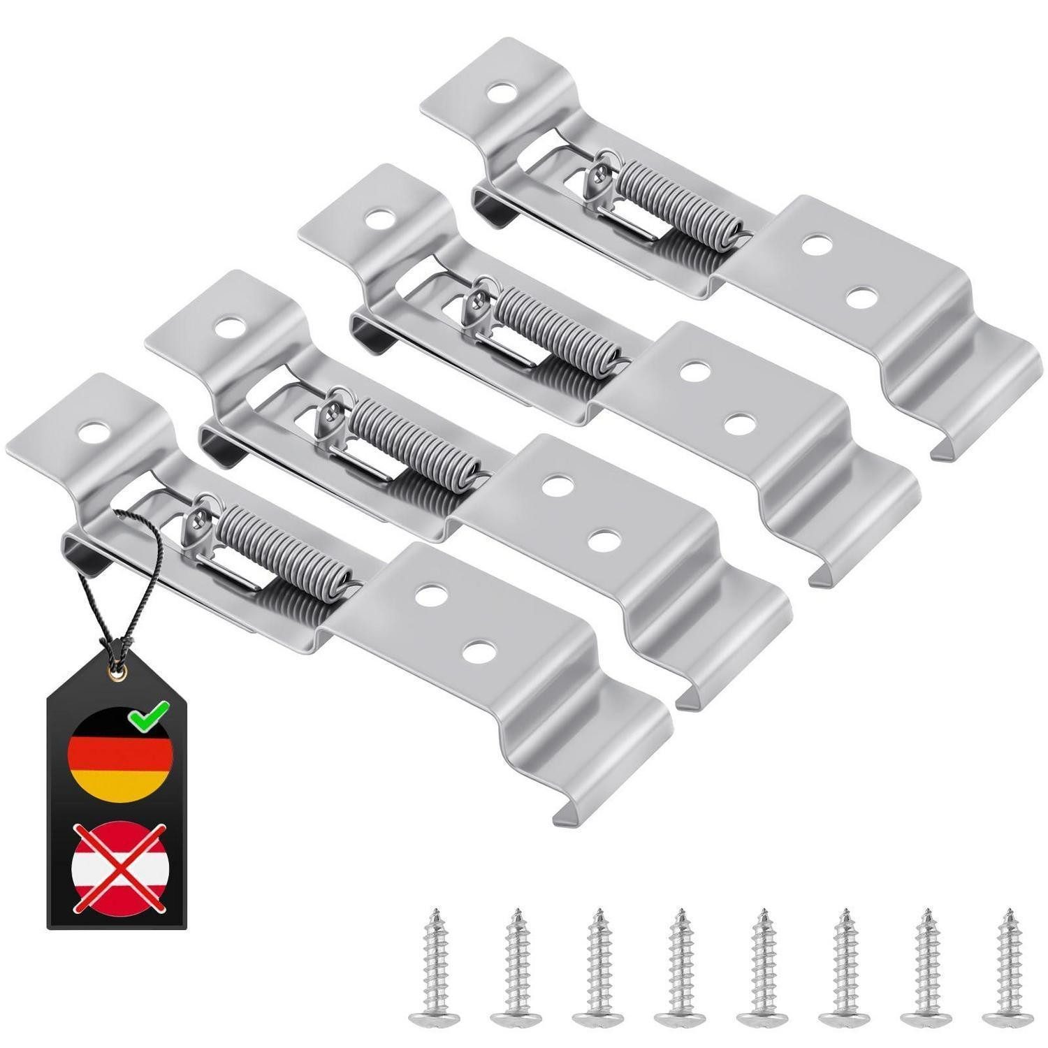LuxusKollektion Kennzeichenhalter Kennzeichenhalter rahmenlos Edelstahl 4er Set wetterfest