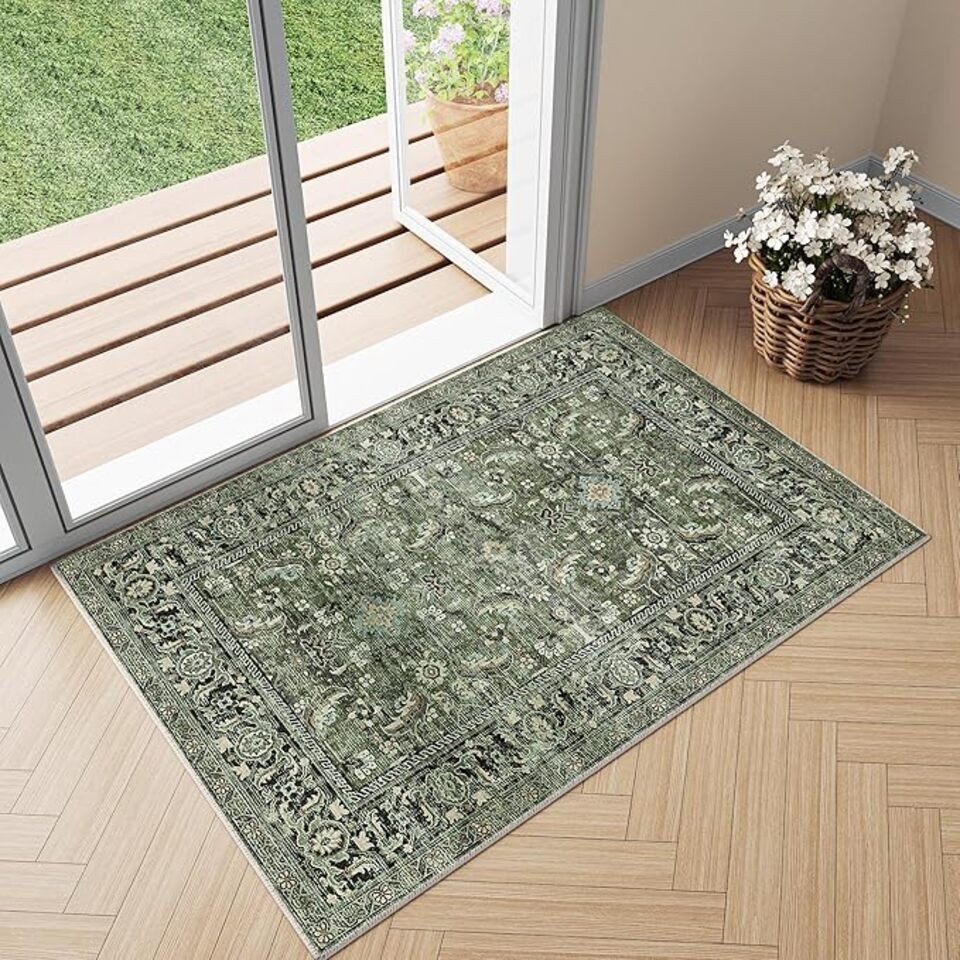 PURECOZY Teppich Wohnzimmerteppich, rutschfester Teppich, Retro-Stil, rechteckig, Höhe: 6.1 mm, geeignet für verschiedene Innenräume