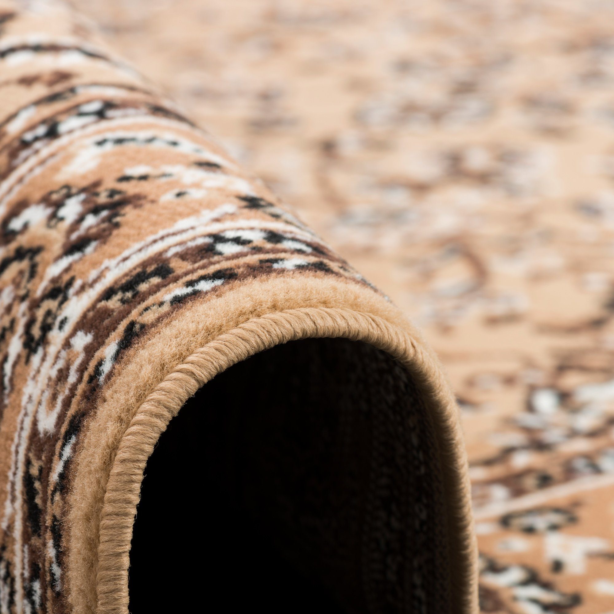 Pergamon Orientteppich Orient Teppich Trendline Beige Bordüre, Rechteckig, Höhe: 8 mm