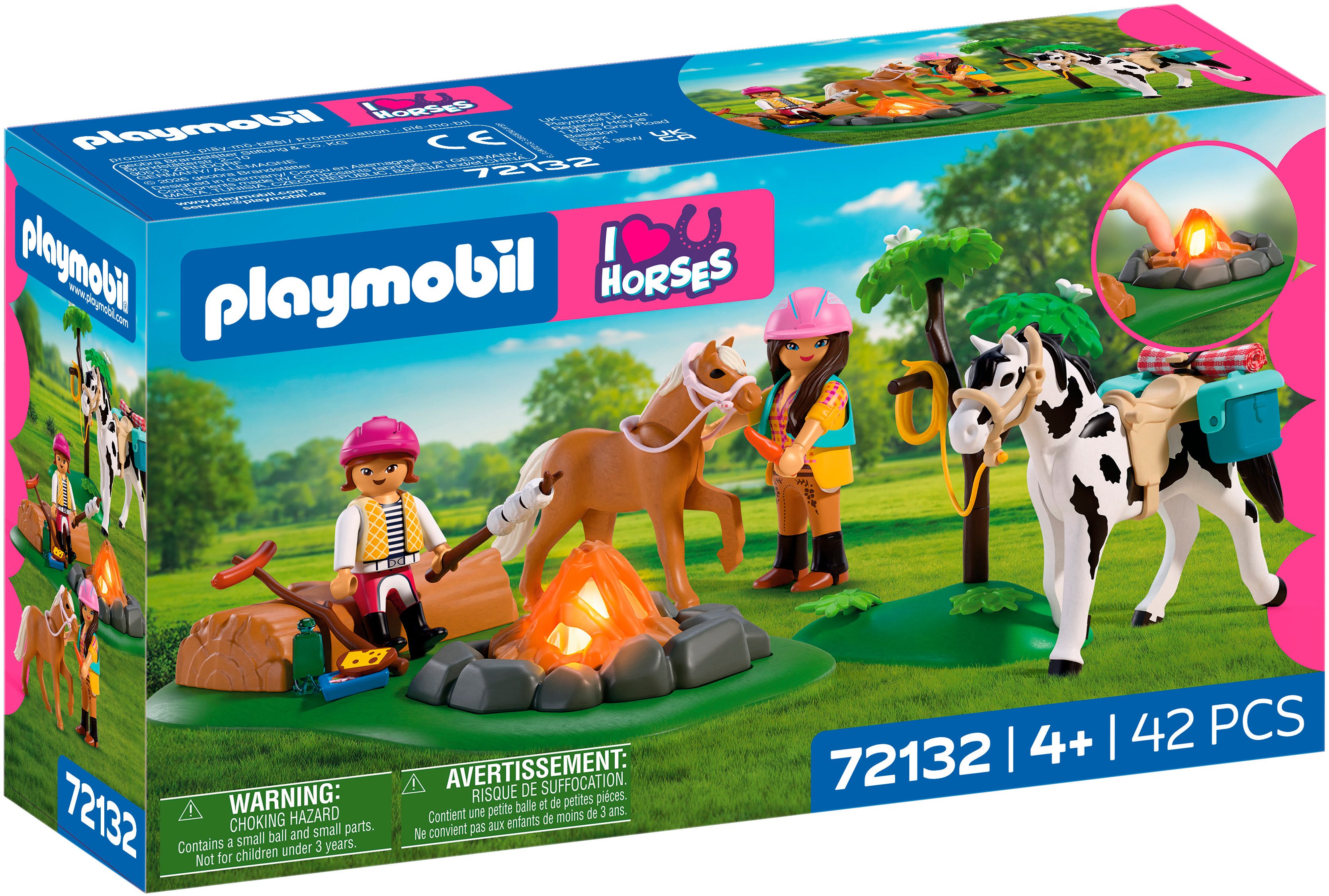 Playmobil® Reitausflug mit Lagerfeuer (72132), I Love Horses Konstruktions-Spielset, (42 St), Made in Europe – Bild 4 von 5